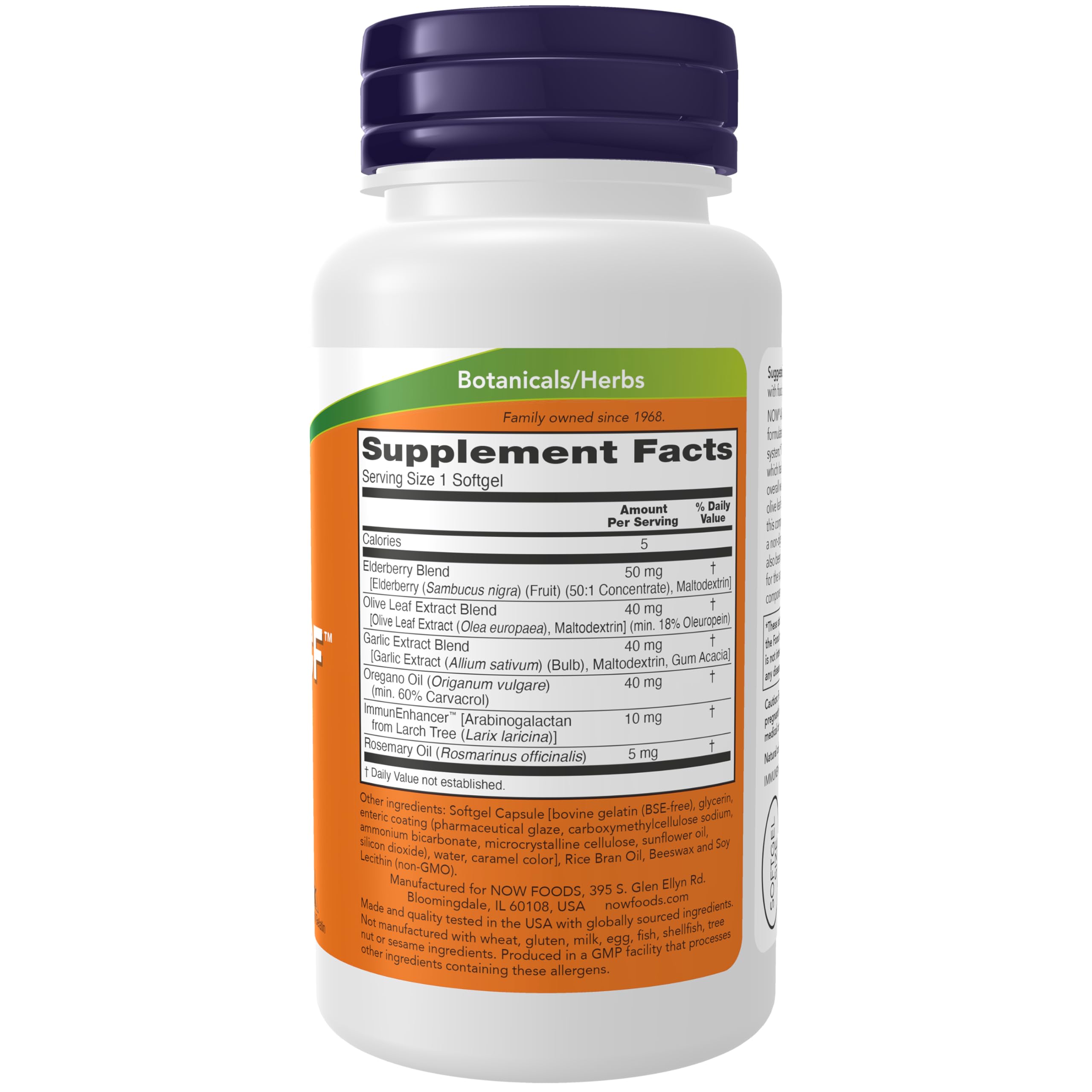 NOW Foods AlliBiotic CF extrait-feuille-olive: équilibre intestinal potentiel.