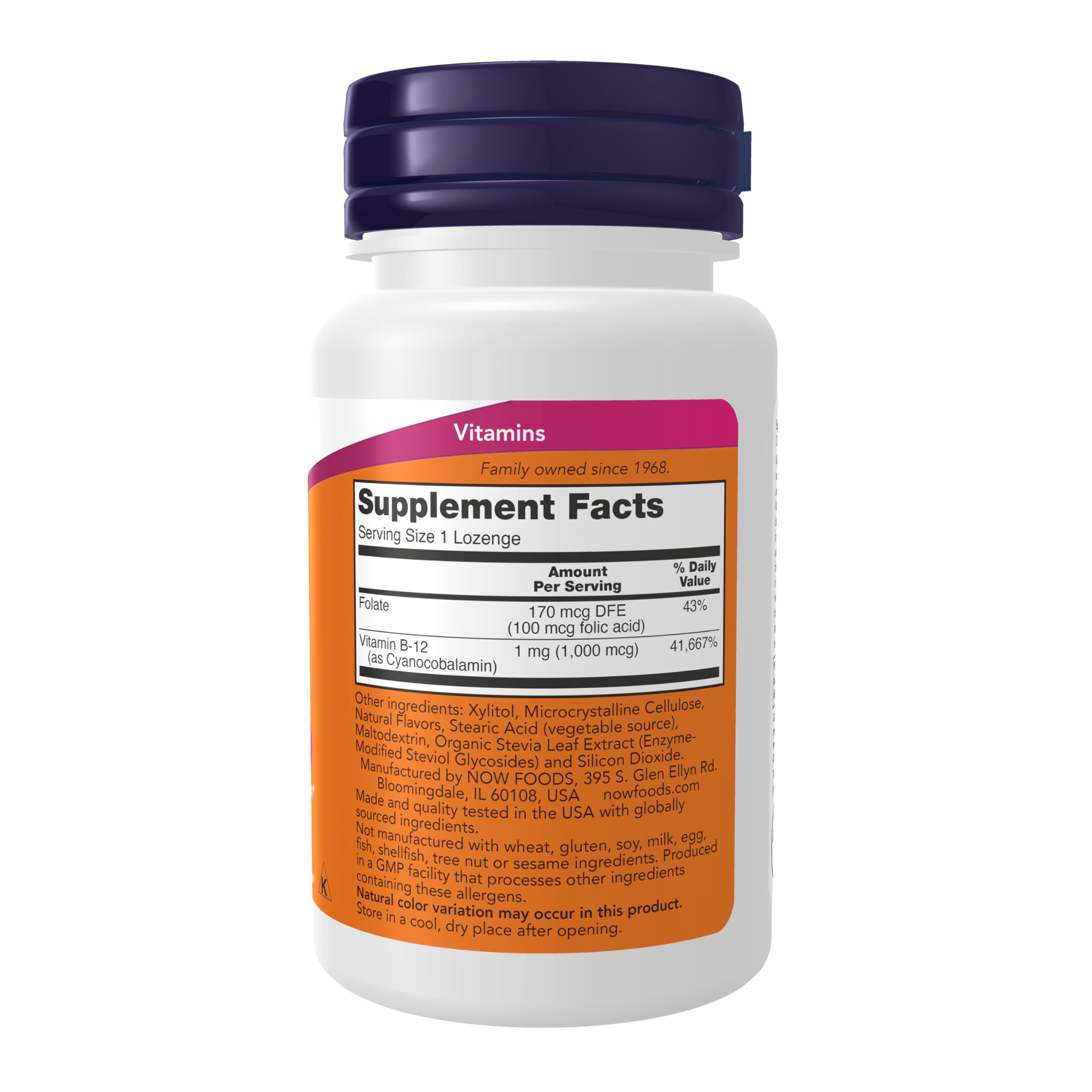NOW Foods Vitamine B-12, pastilles à mâcher, énergie et métabolisme des graisses