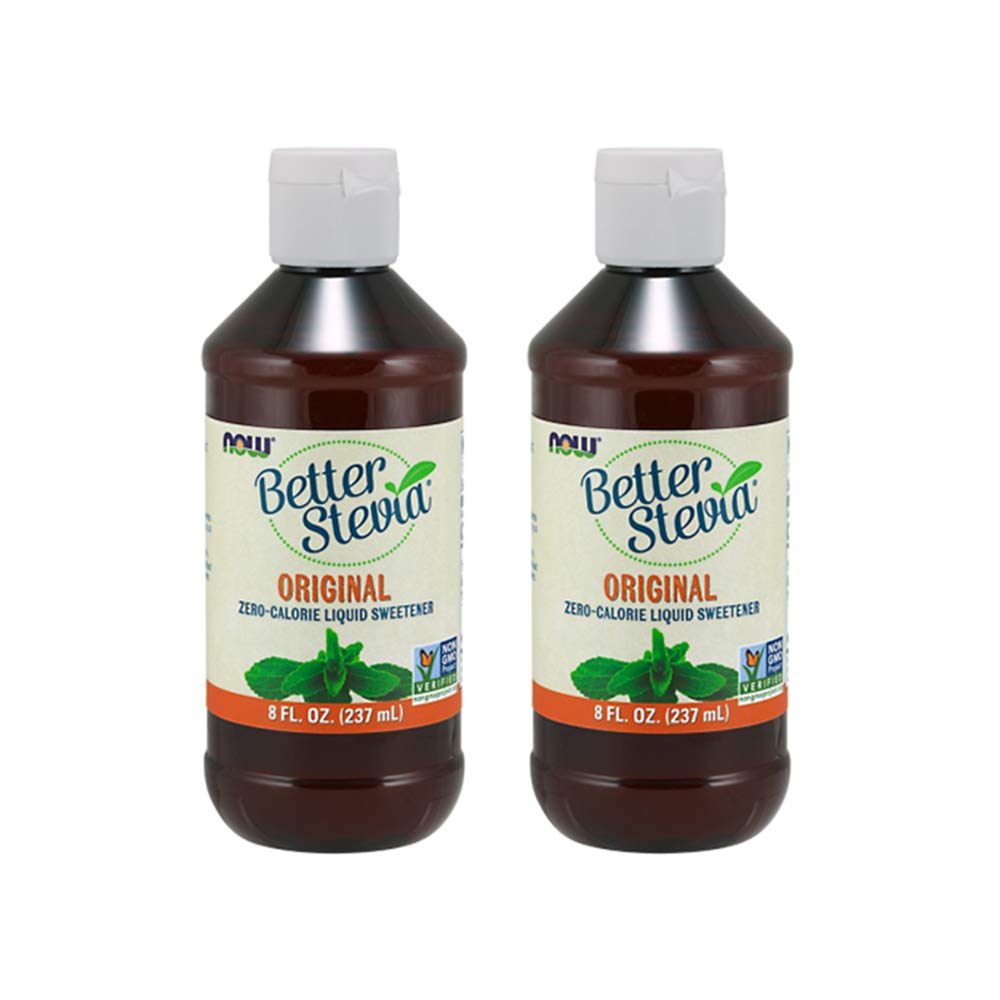 NOW Foods BetterStevia – bouteille originale de liquide sucré sans calories.