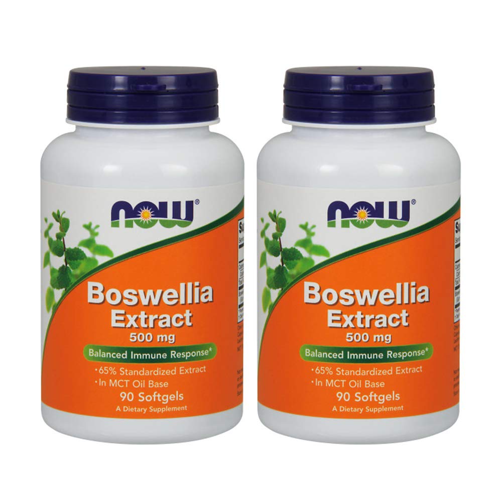 NOW Foods Boswellia Extrait 500 mg – Gélules molles en bouteille 2×90 pour usage quotidien.