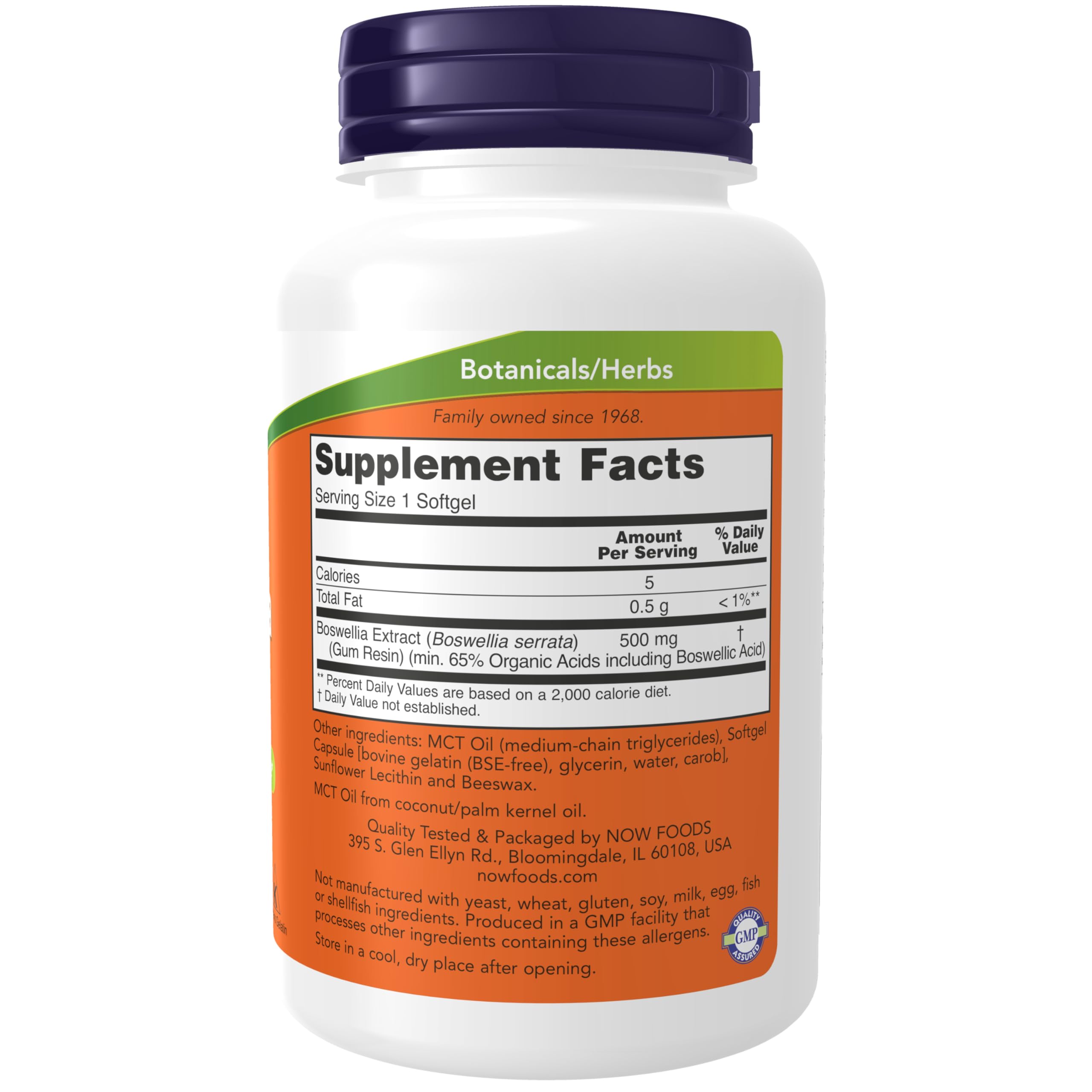 NOW Foods Boswellia Extrait: gelules avec base MCT, faciles à prendre pendant un repas.