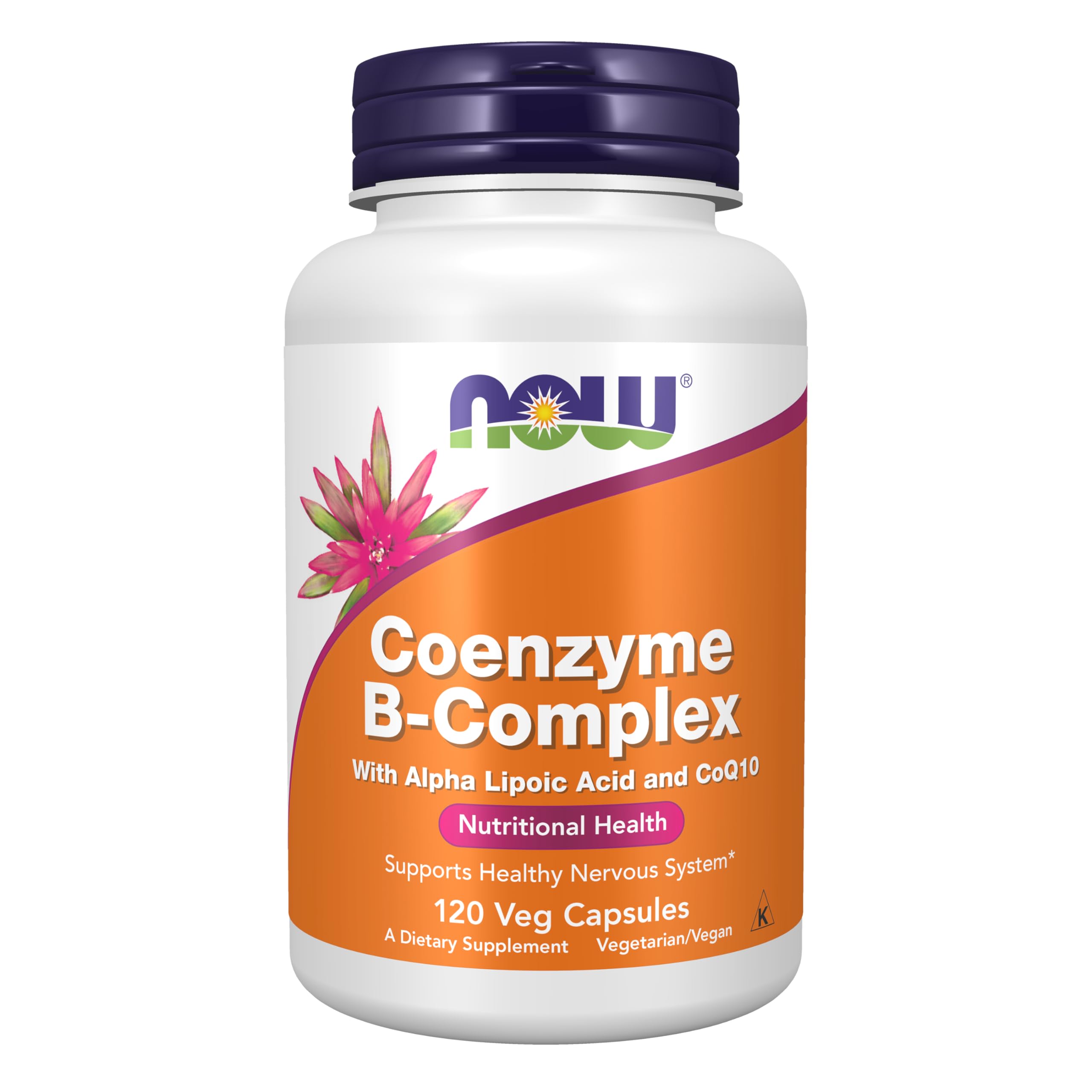 NOW Foods Co-Enzyme B Complex: bouteille et dosage potentiel pour l'énergie.
