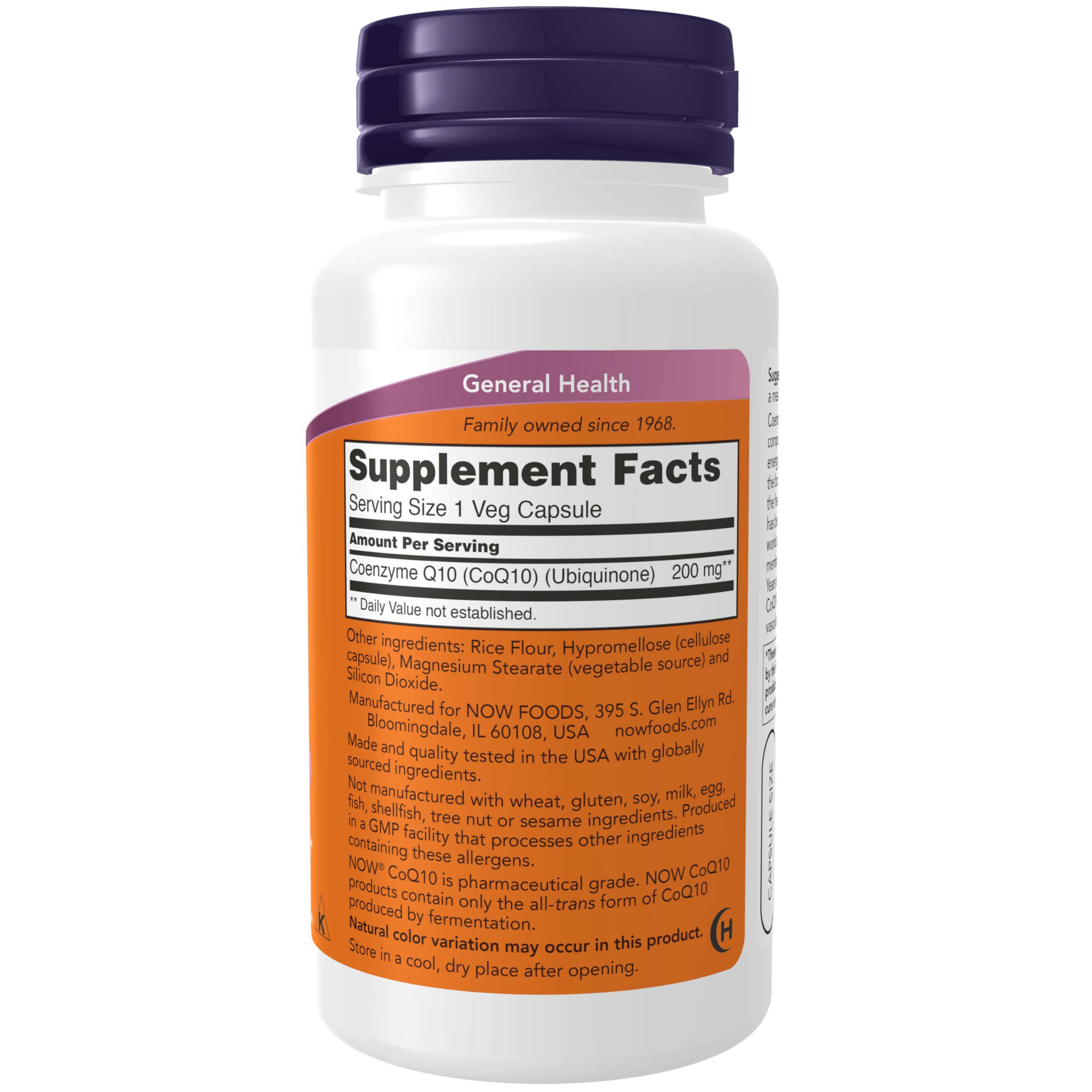 Capsules véganes NOW CoQ10, prise facile avec repas