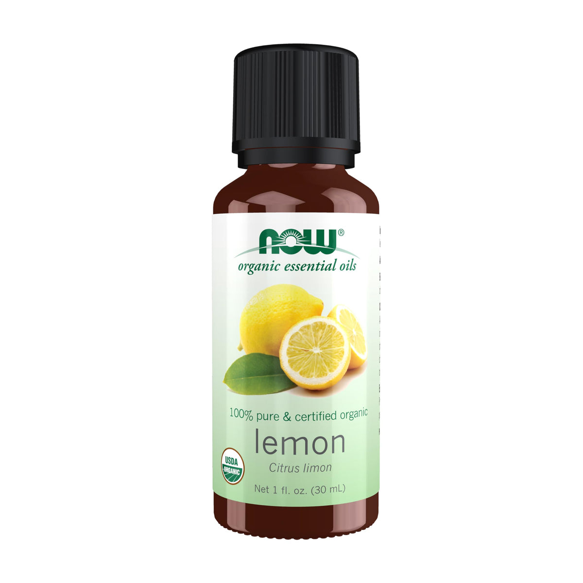 NOW Foods huile essentielle citron biologique en flacon, parfum frais pour aromatherapie