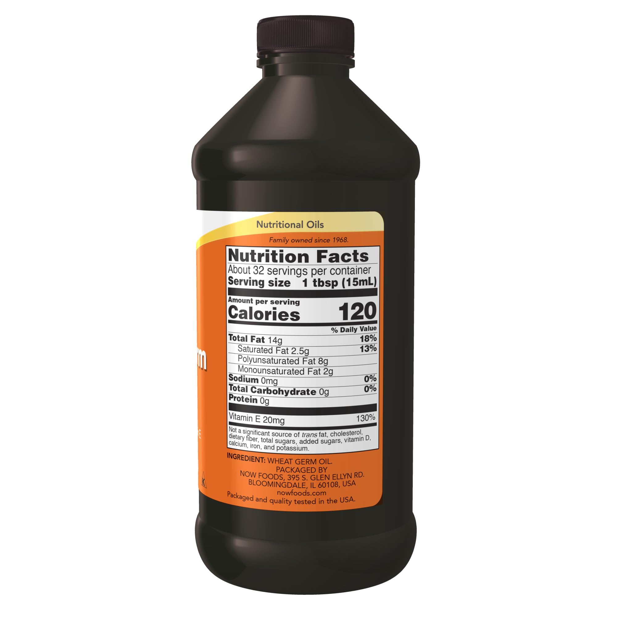 NOW Foods Huile de Germe de Blé avec pipette, dosage précis.
