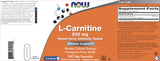 Bouteille NOW Foods L-Carnitine 500 mg avec capsules véganes pour le quotidien.