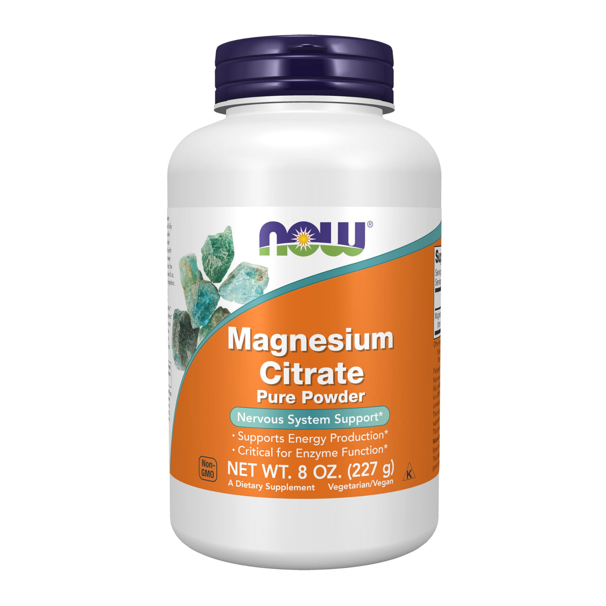 NOW Foods Magnésium Citrate Poudre Pure dans une cuillère, soutien potentiel d'énergie