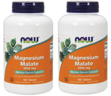 NOW Foods Magnésium Malate en bouteille, format pratique pour routine quotidienne.