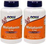 NOW Foods Mélatonine 5 mg – bouteille avec 180 capsules, soutien potentiel au cycle veille-sommeil