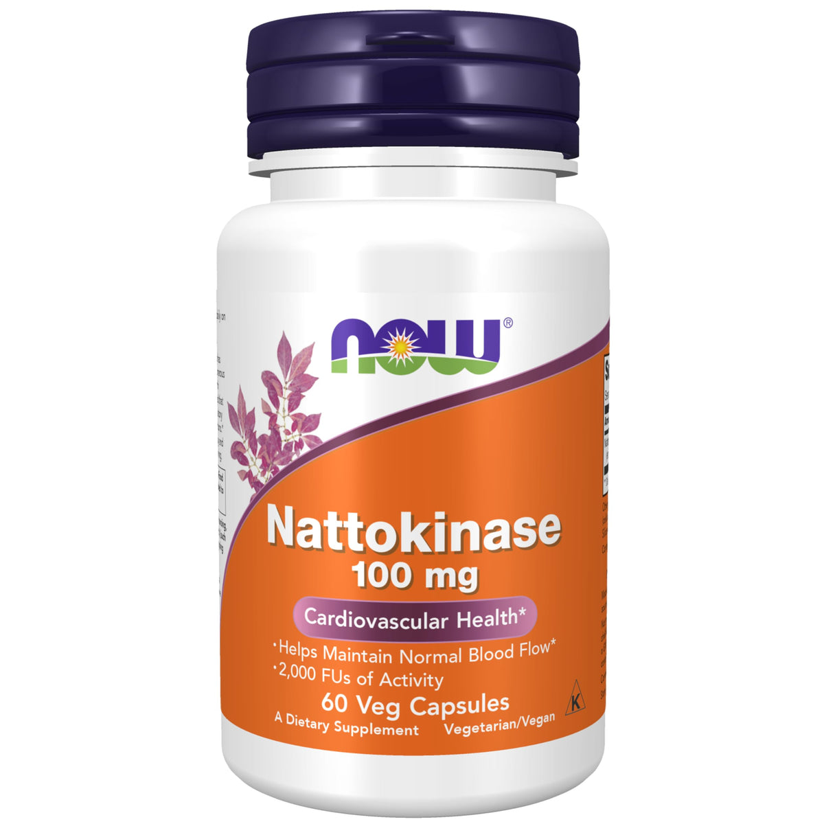 NOW Foods Nattokinase 100 mg dans sa bouteille, capsules véganes faciles à prendre