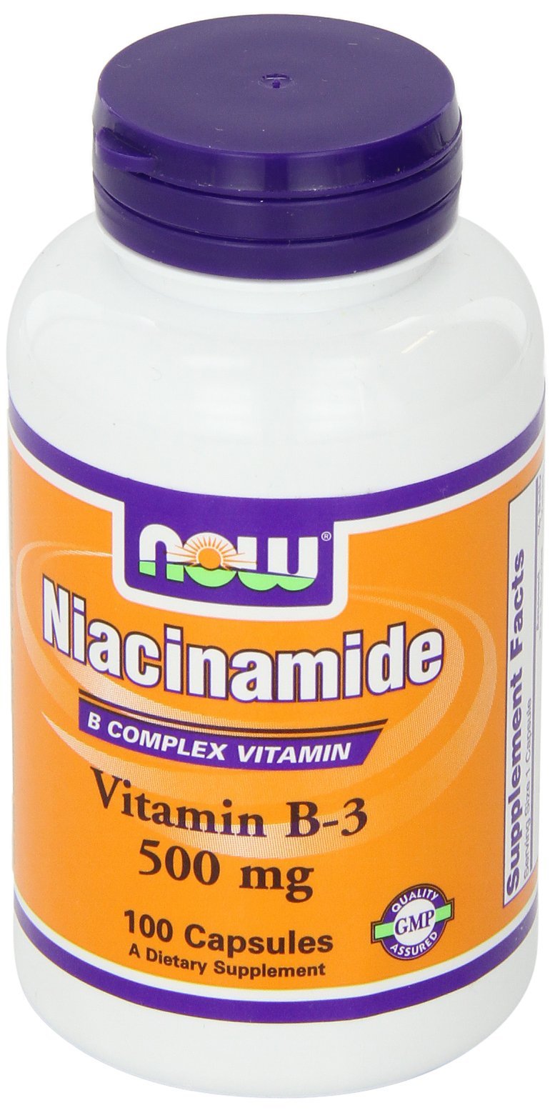 NOW Foods Niacinamide 500 mg, emballage: conditionné aux États‑Unis par une société familiale.