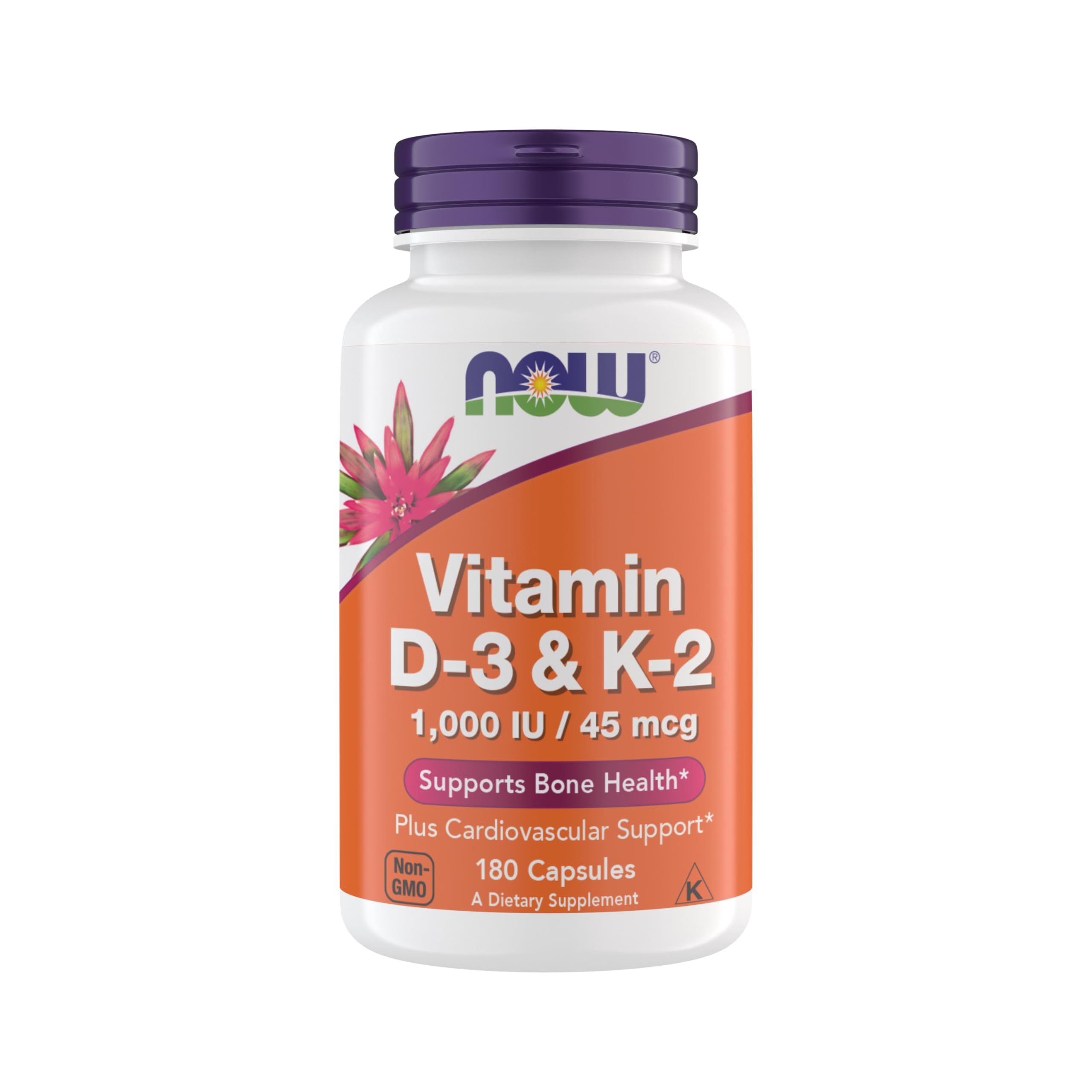 NOW Foods Vitamine D3 K2 : gélules végétales faciles à ajouter à la routine.