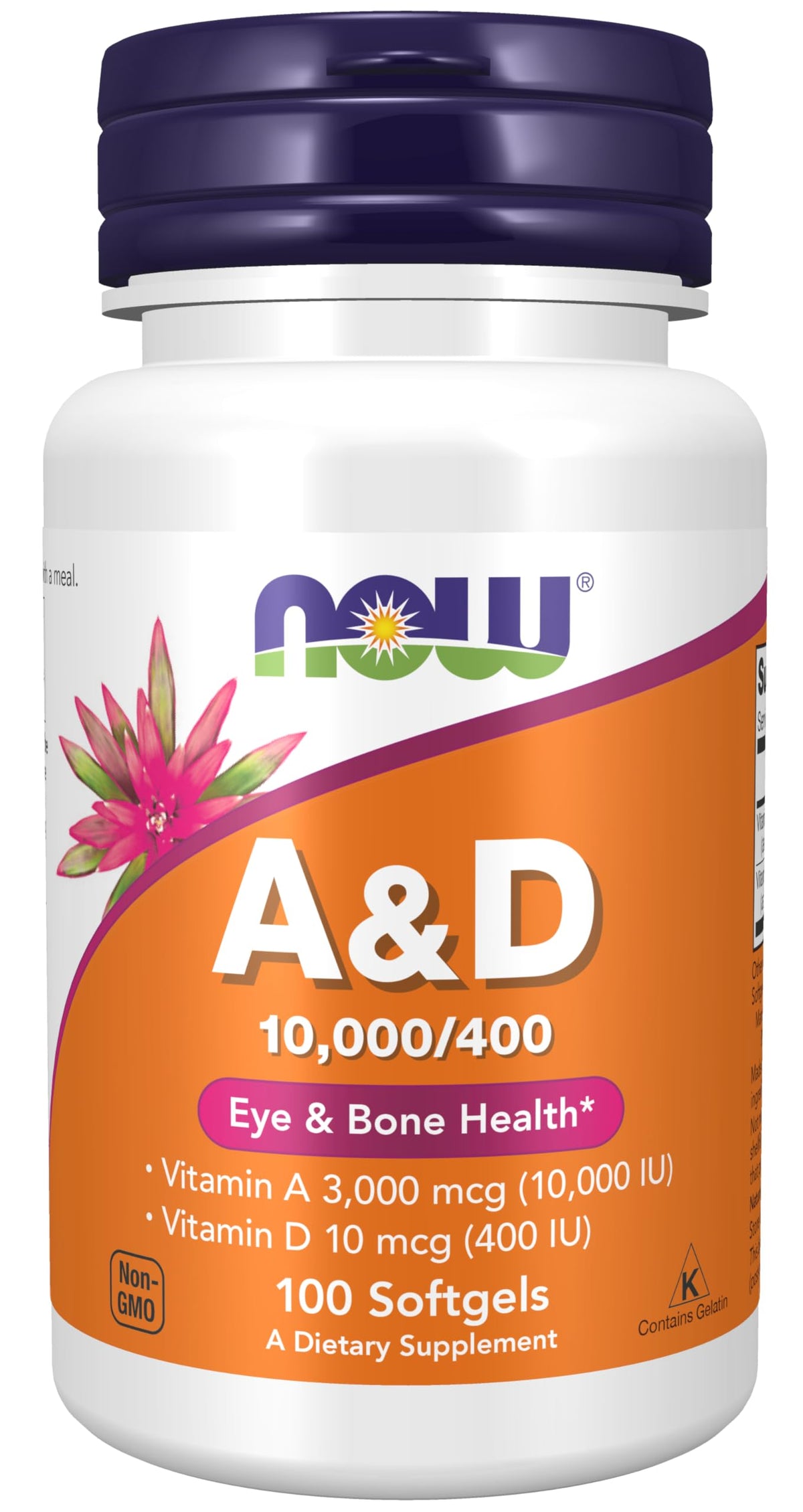 NOW Foods Vitamine A et D – bouteille prête pour l'utilisation quotidienne