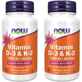 NOW Foods vitamine D3-K2, capsules végétales, soutient la santé des os et des dents