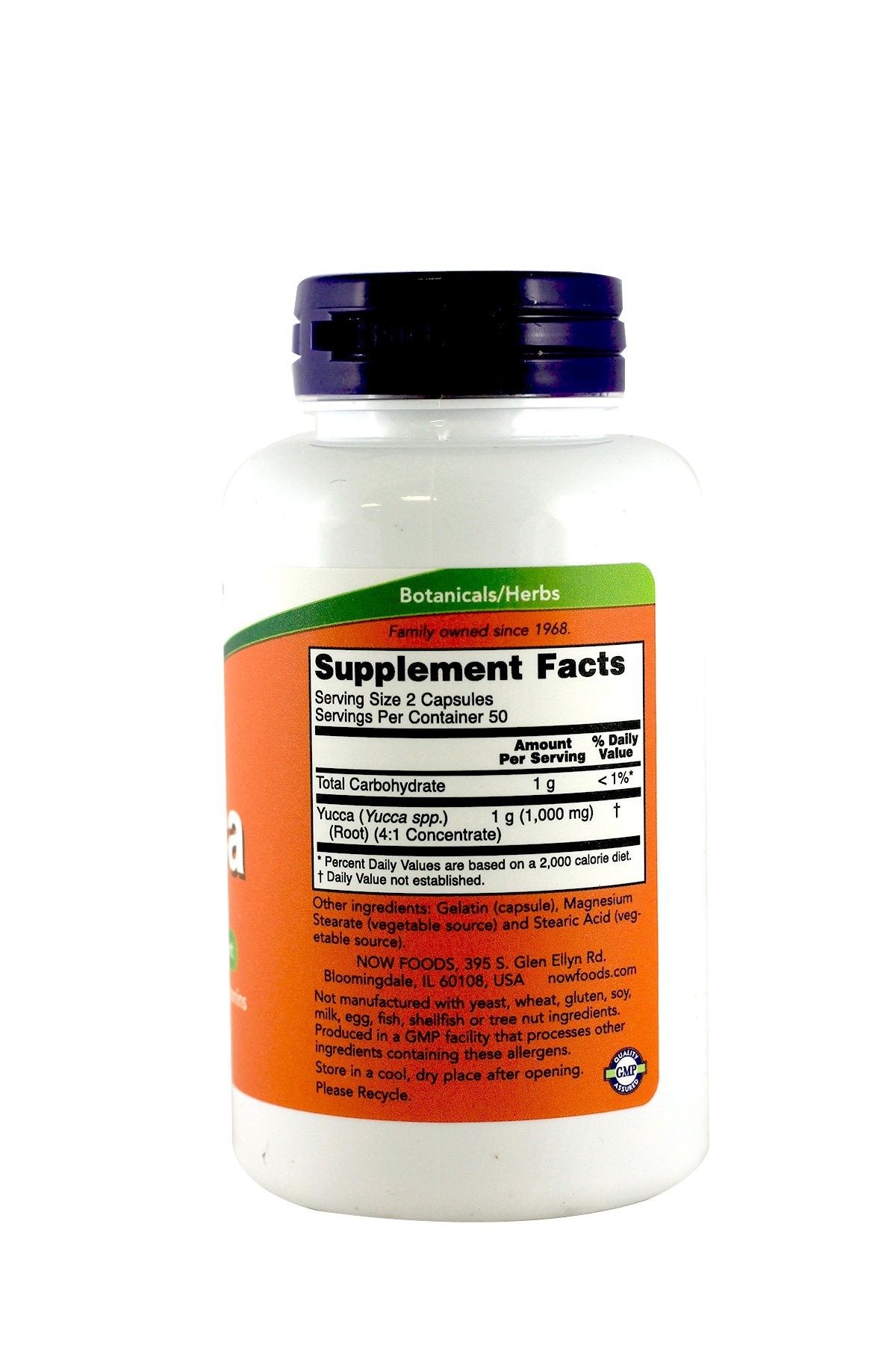 NOW Foods Yucca 500 mg bouteille: pratique pour une prise régulière dans votre routine bien-être.