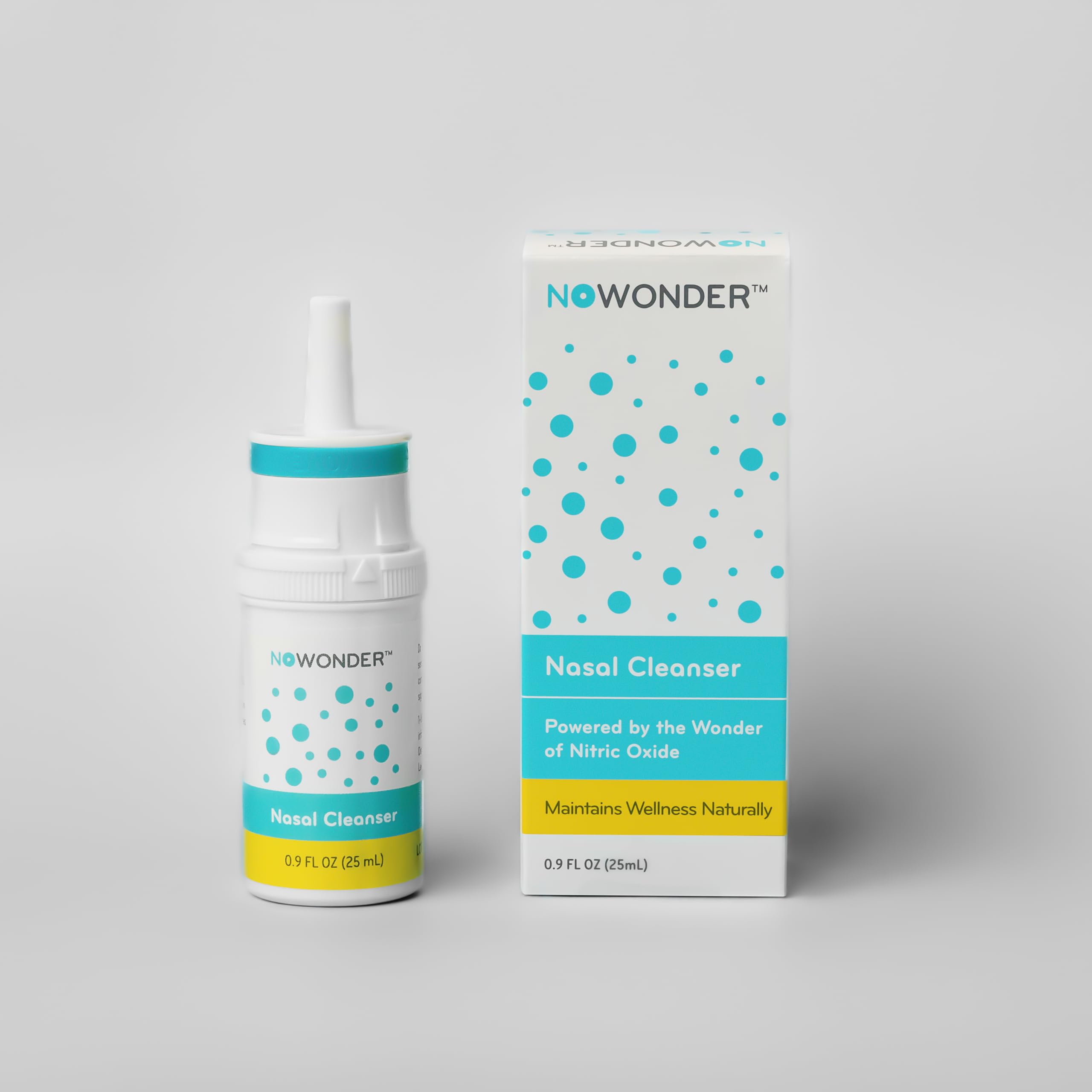 NoWonder Nettoyeur Nasal – bouteille-pompe pour un flux régulier et un nettoyage nasal rapide.