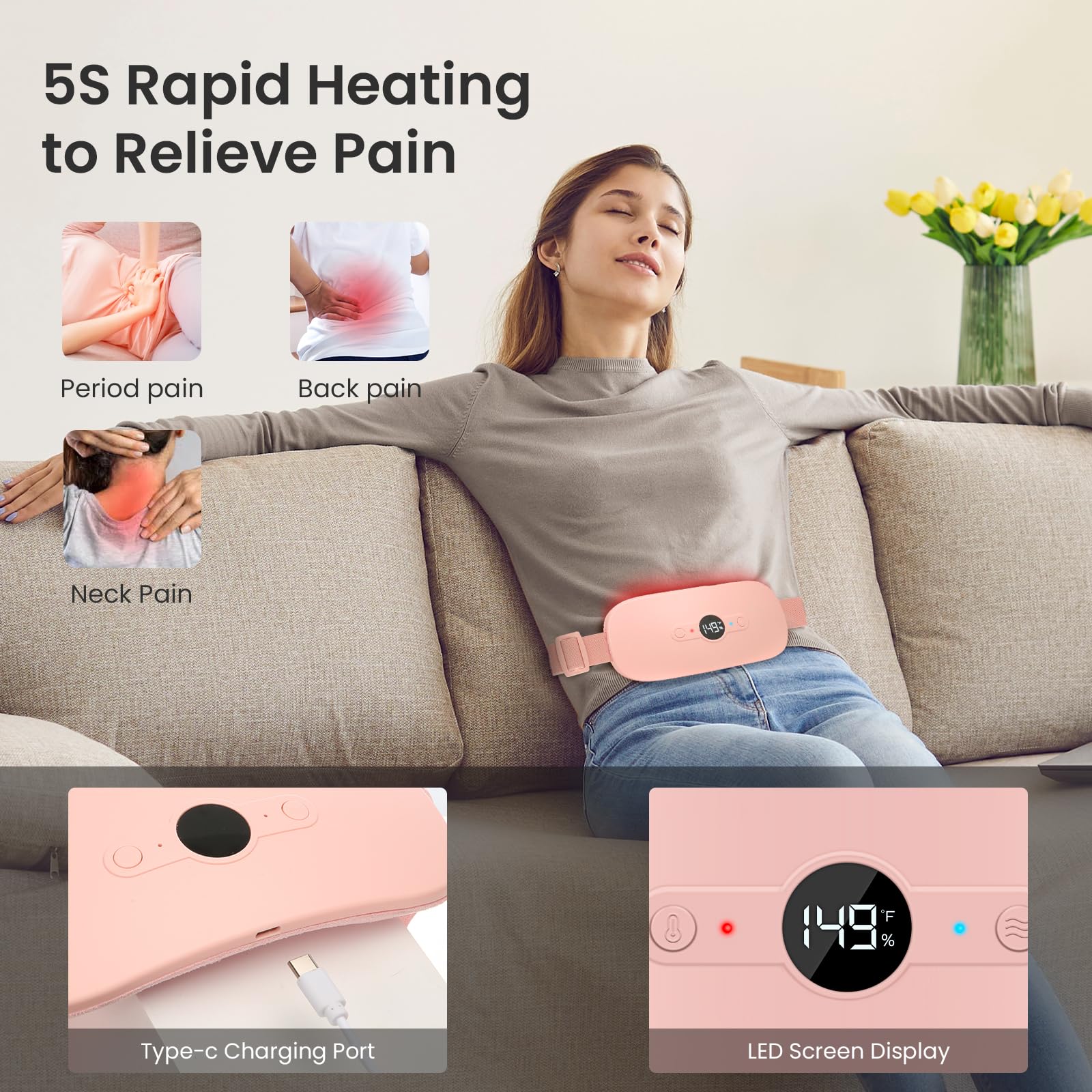 NOWWISH chauffage six niveaux et massage intégré, adapté à différents besoins quotidiens.