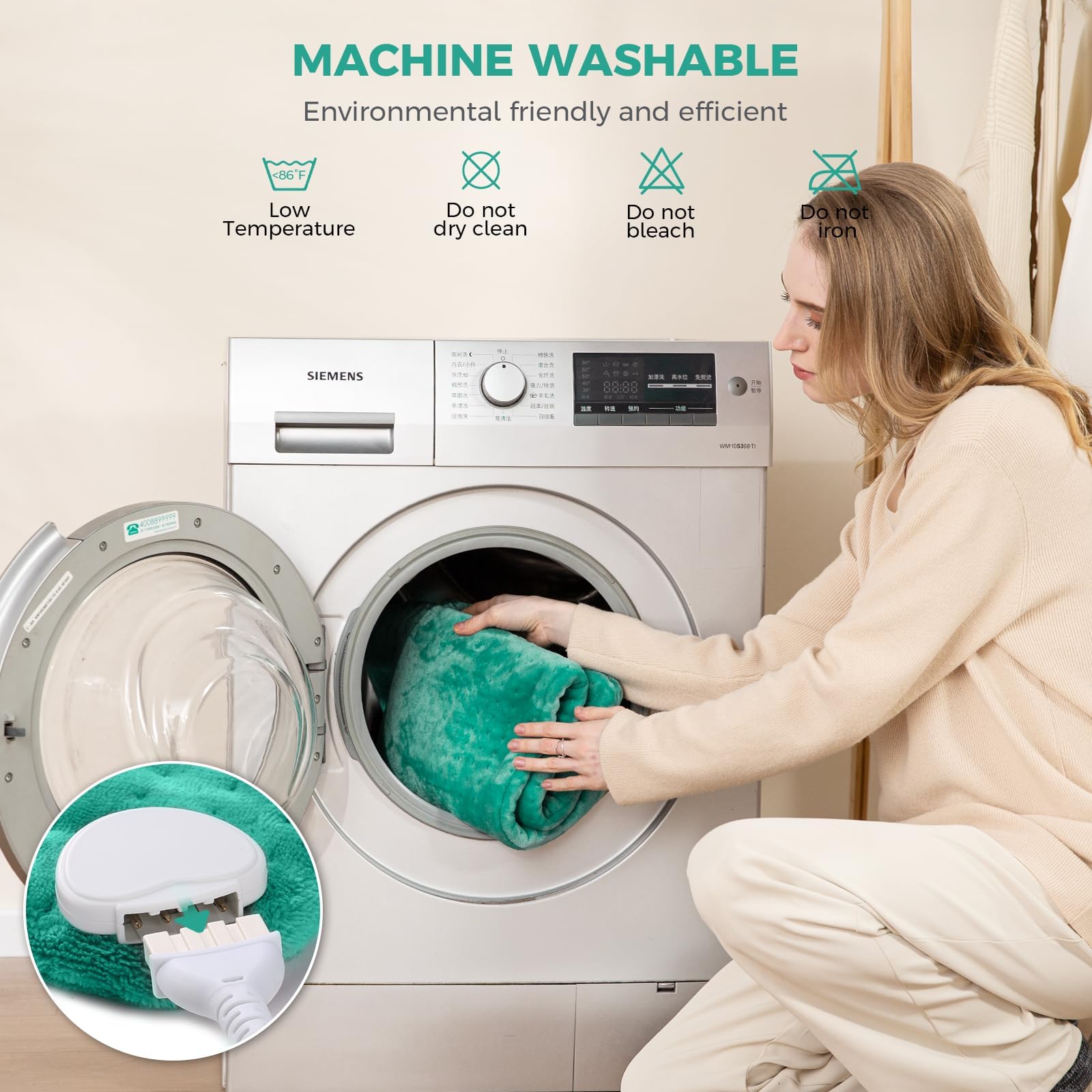 NOWWISH lavage en machine et contrôleur amovible pour un entretien simple.