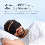 NOX SLEEP masque yeux 3D REM, confort pendant les mouvements oculaires.