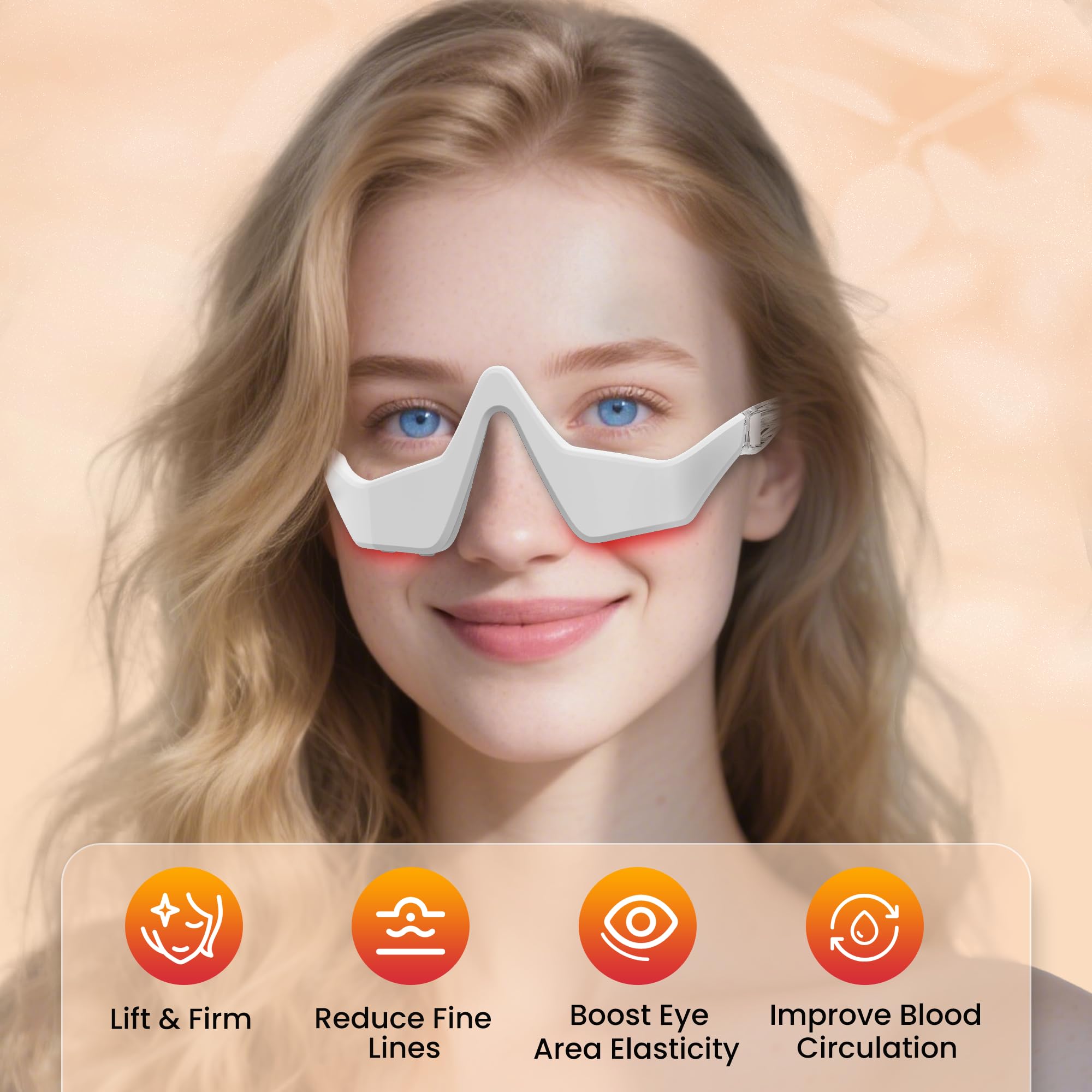 Npccto lunettes lumière rouge 650nm, ajustement 3D pour un contact confortable.