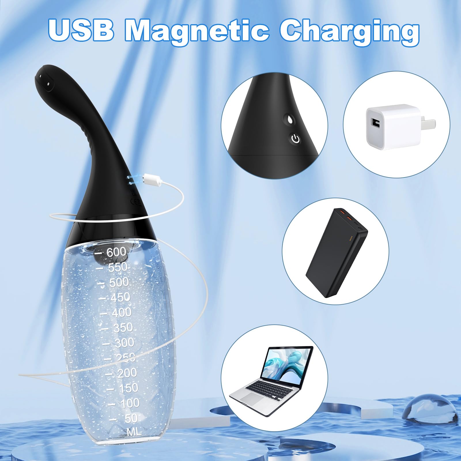 Charge USB magnétique NPZO, utilisation sans fil et recharge rapide.