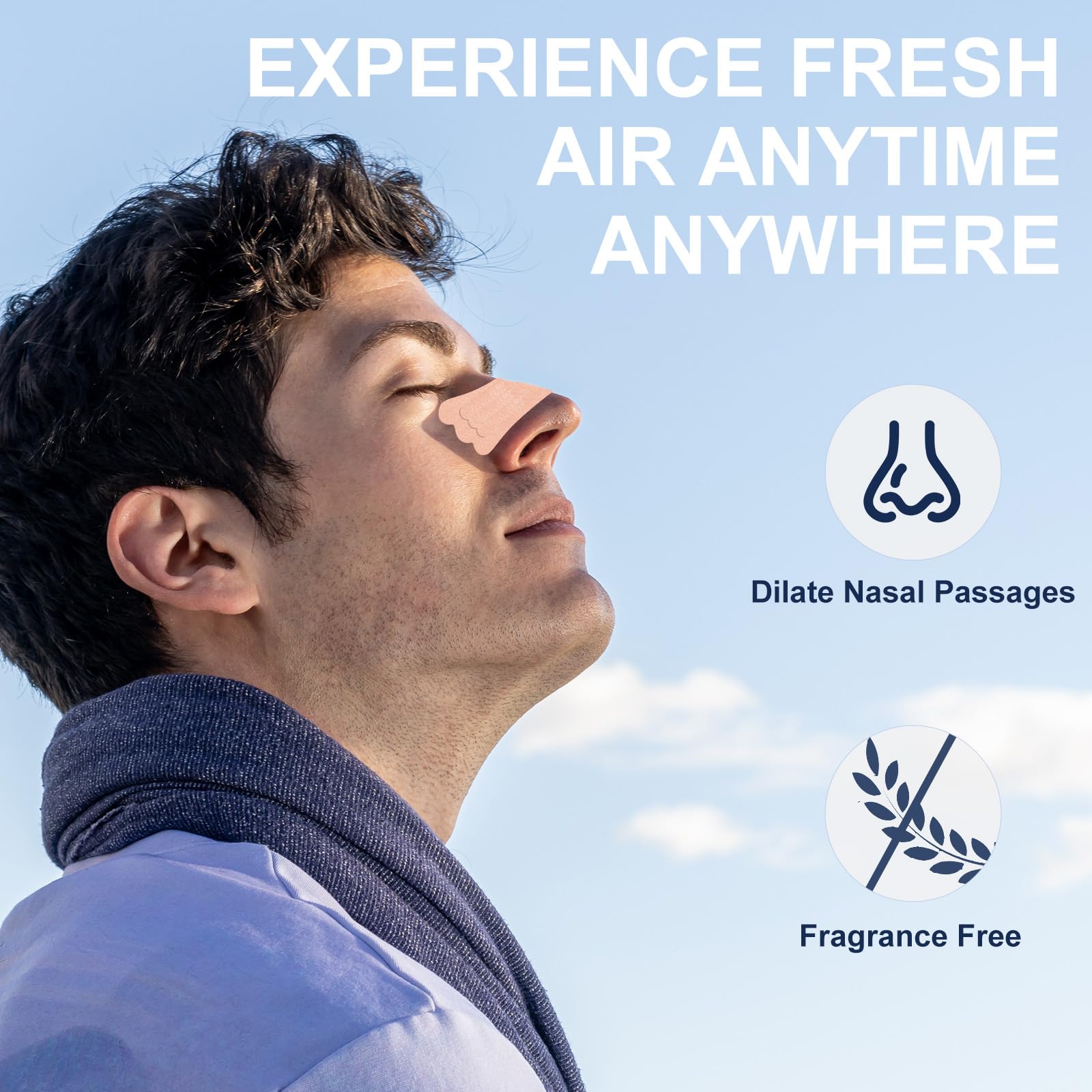Application simple des bandes nasales Nqyzen pour favoriser la respiration.