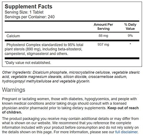 NSI Vitacost Synergy Phytosterol Complex – bouteille et étiquette, essentiels pour le profil des stérols végétaux.