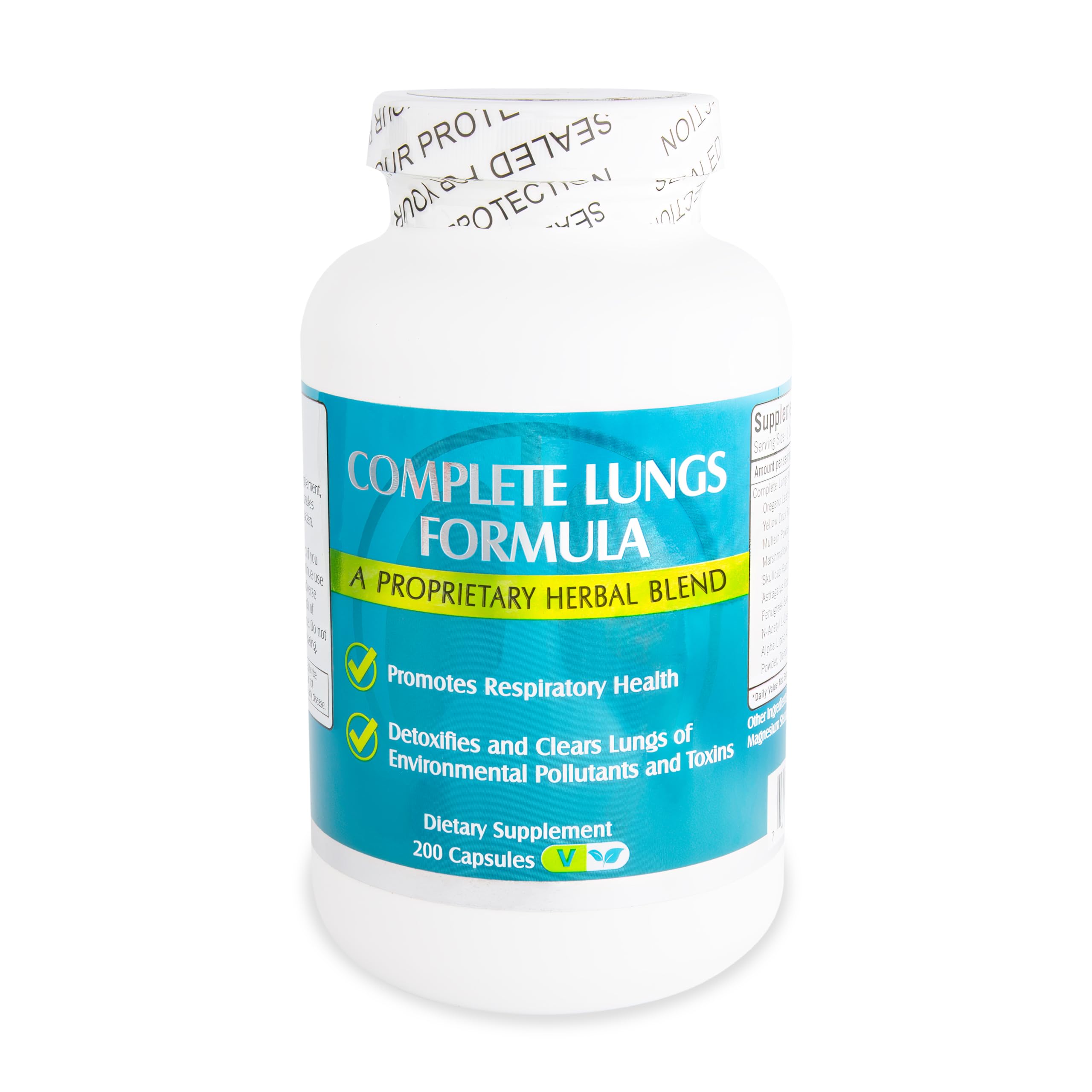 Nu-Health Formule Poumons Complète – Bouteille avec capsules pour soutien respiratoire potentiel.