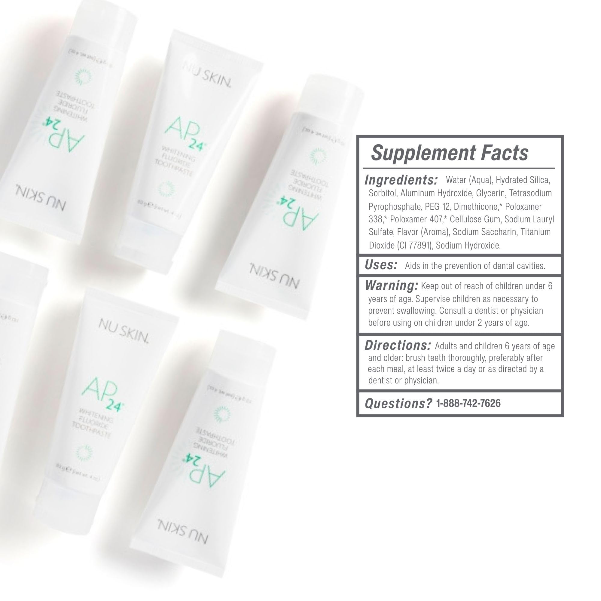 Nu Skin AP24: parfum vanille-menthe offrant une haleine fraîche durable.