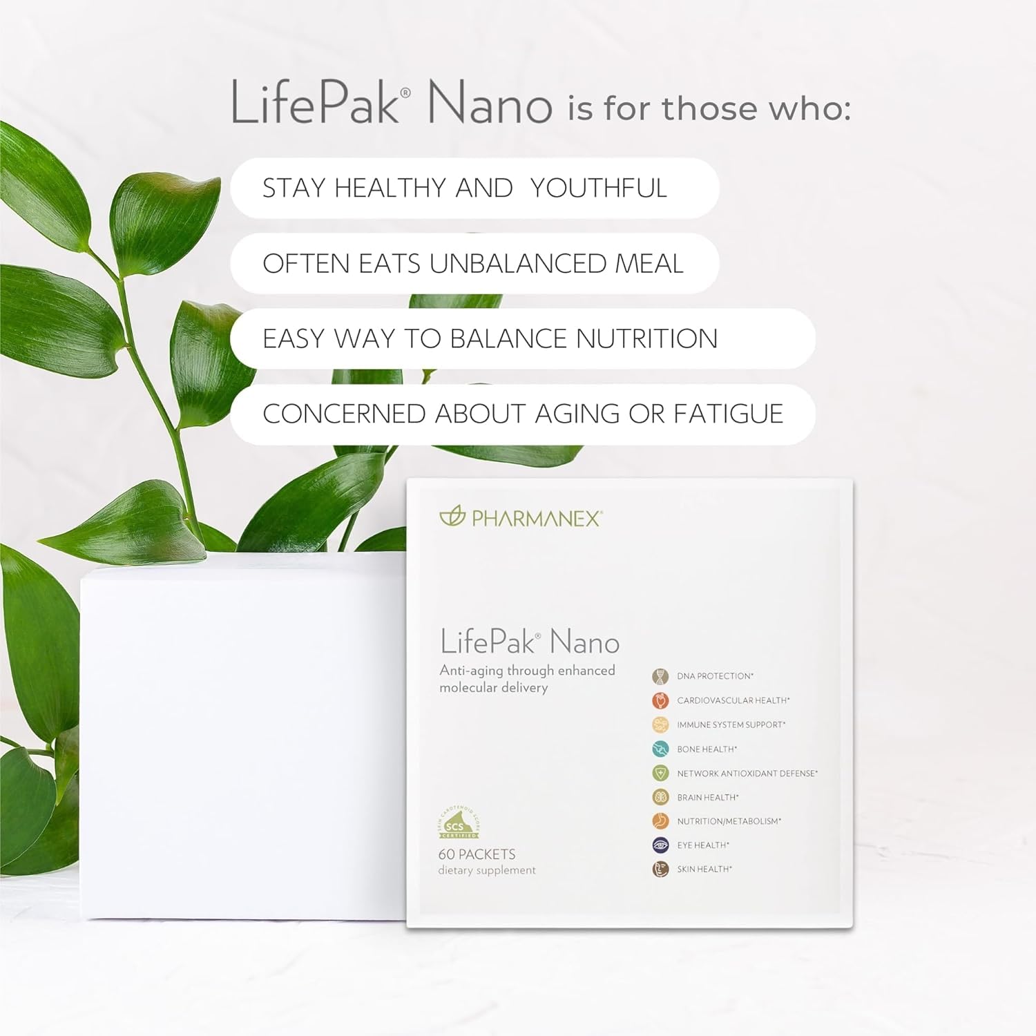 Nu Skin Lifepak Nano ingrédients visibles pour suivre les nutriments clés