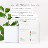 Nu Skin Lifepak Nano ingrédients visibles pour suivre les nutriments clés