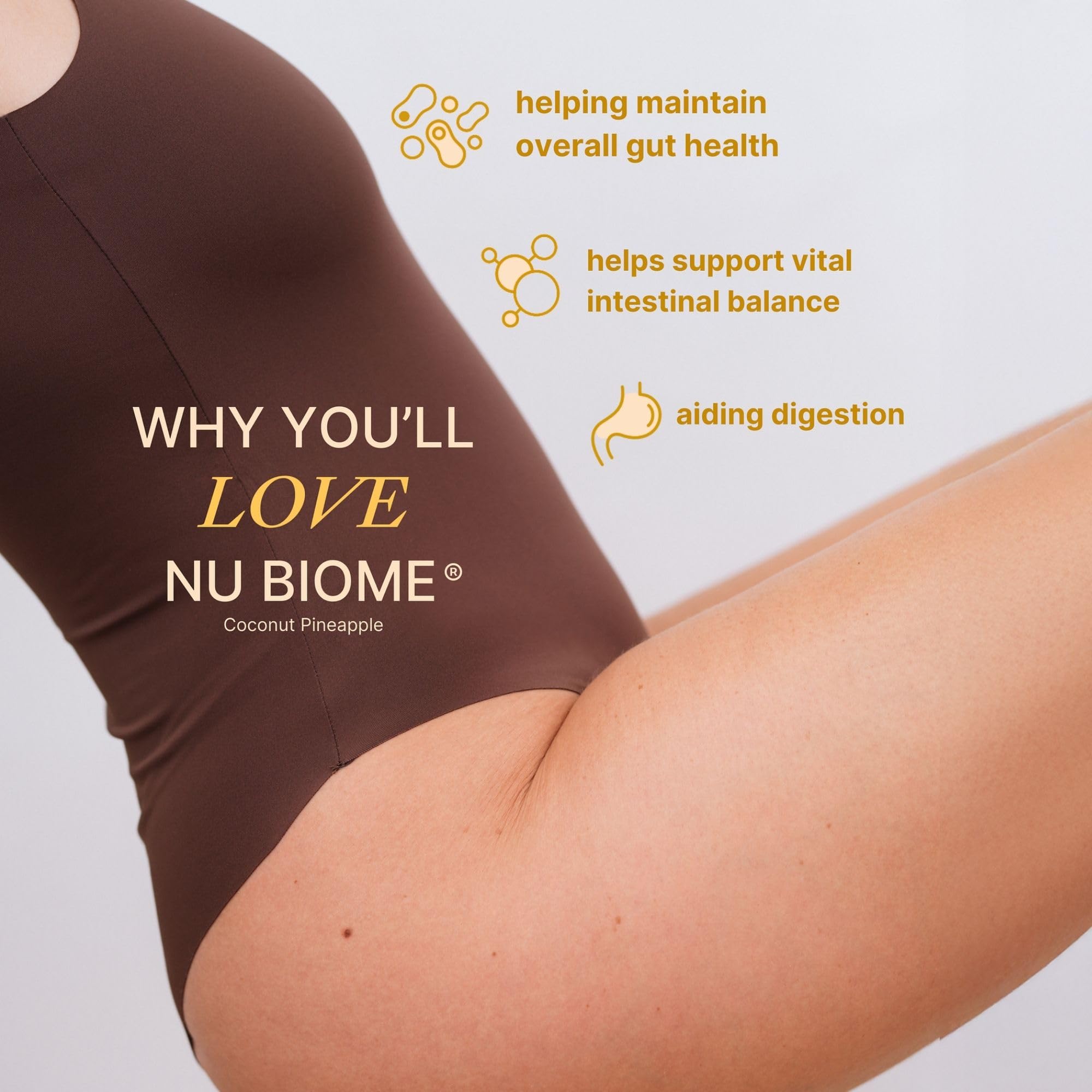 Nu Skin Nu Biome – mélange facile dans l'eau, saveur coco-ananas sans caféine.