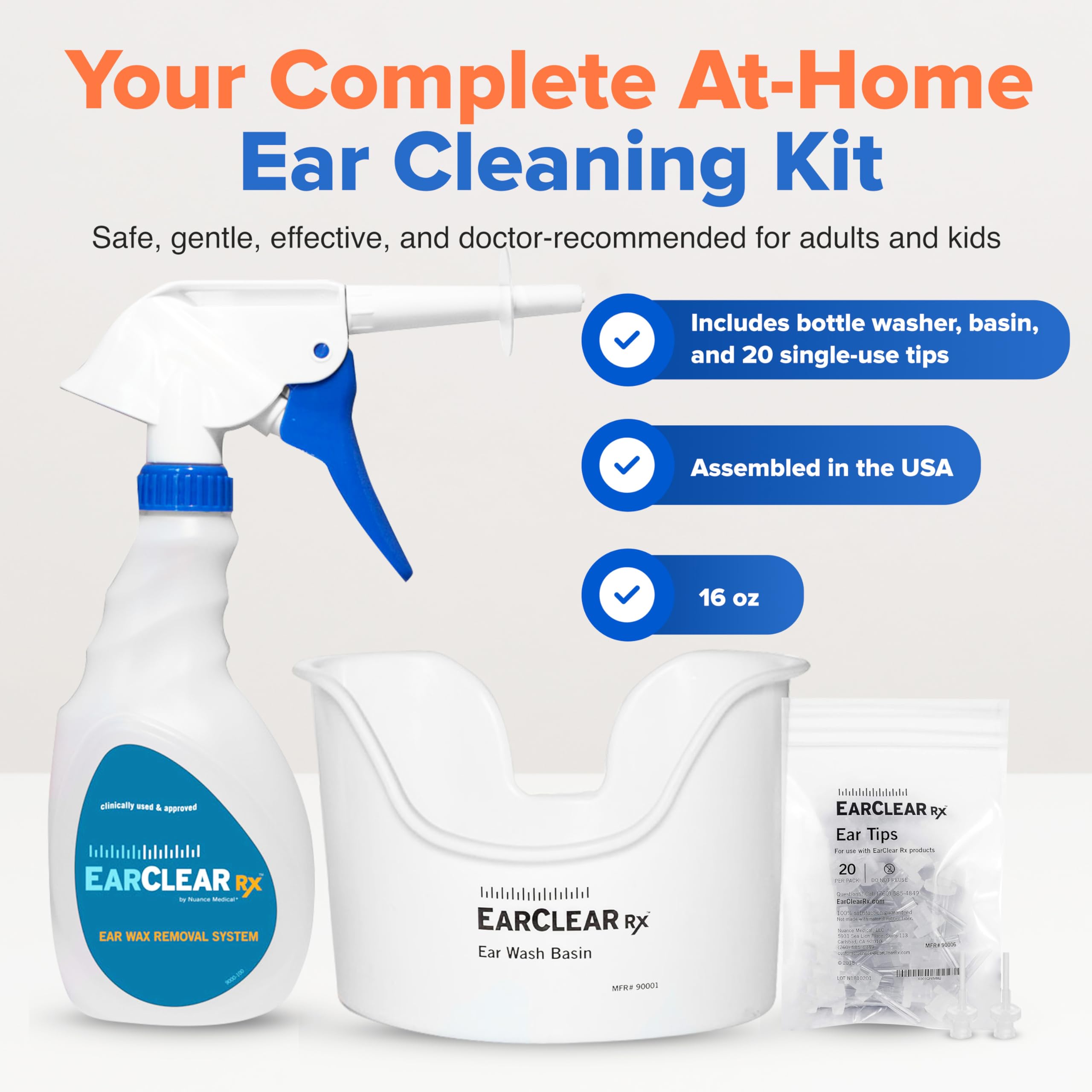 Nuance Medical EarClear Rx – bassine: organiser le lavage des oreilles sans débordement.