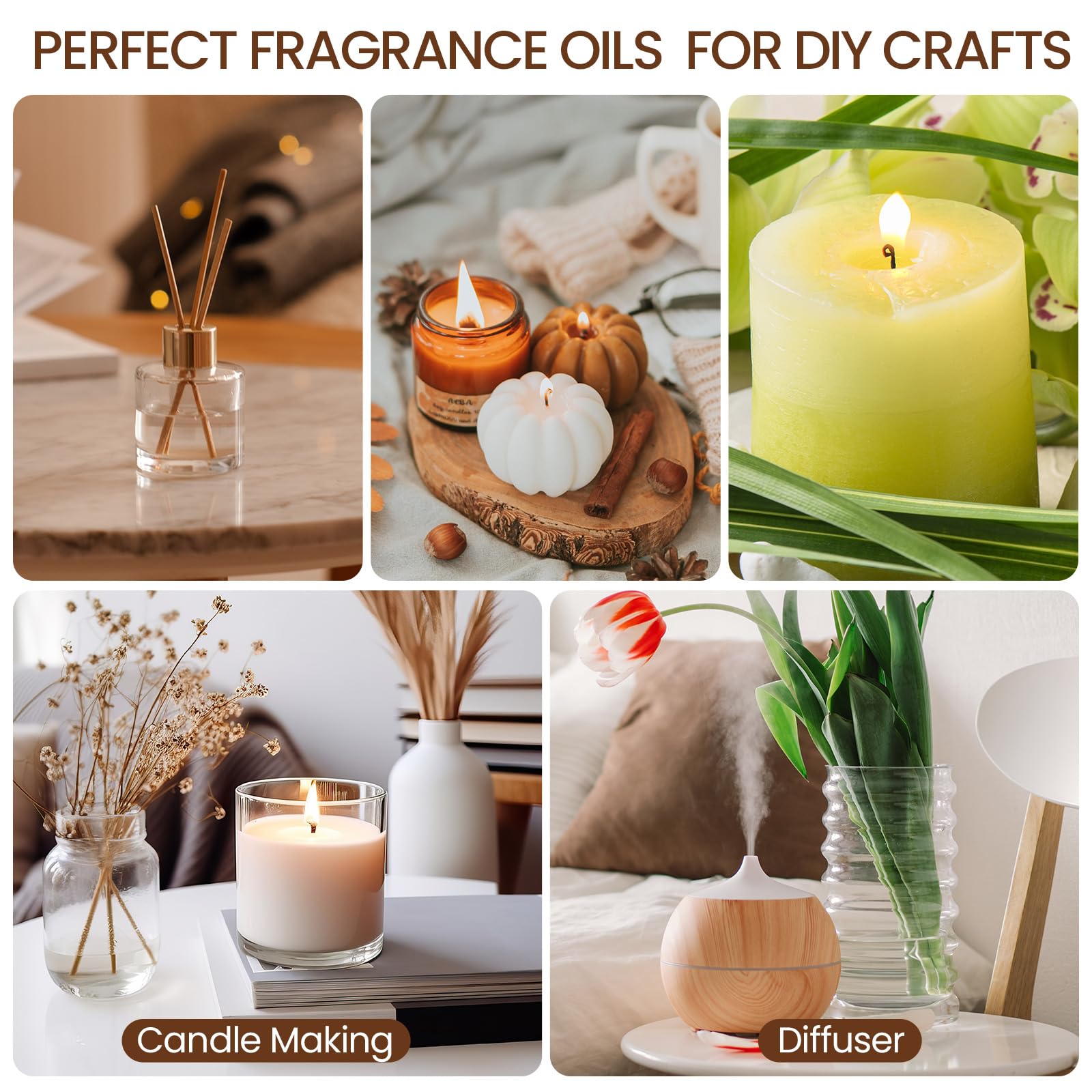 Nuanchu assortiment senteurs fleurs et bois pour salon et bureau