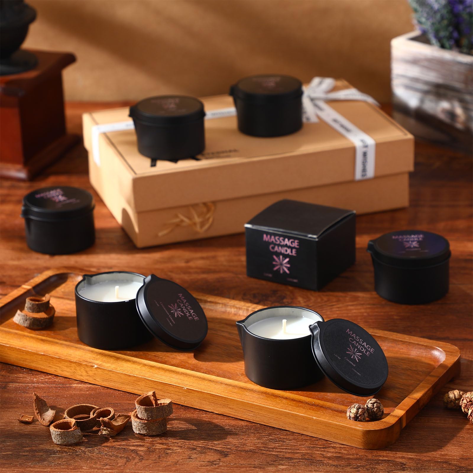Nuanchu bougie huile massage vanille pour hydratation et douceur
