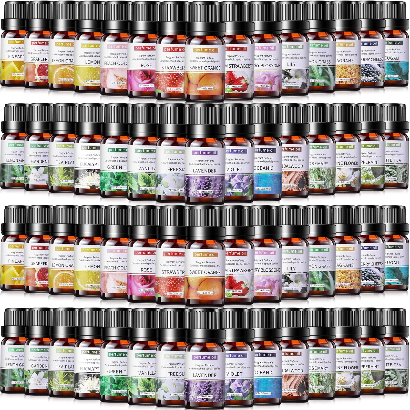 Nuanchu ensemble huiles essentielles 30 bouteilles 10ml pour diffusion prolongée