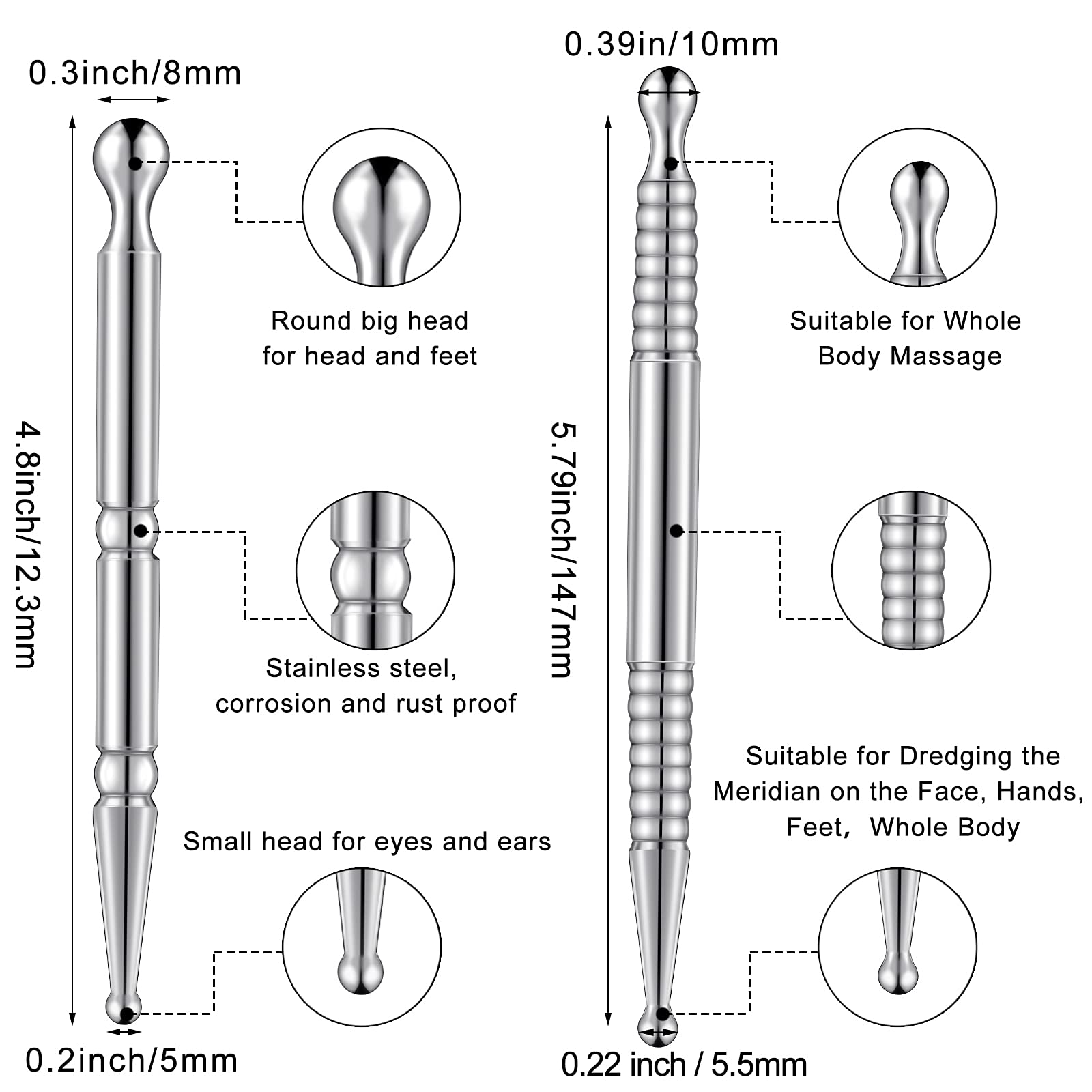 Nuanchu Stylo acupression double-tête bras et mains, utilisation simple.