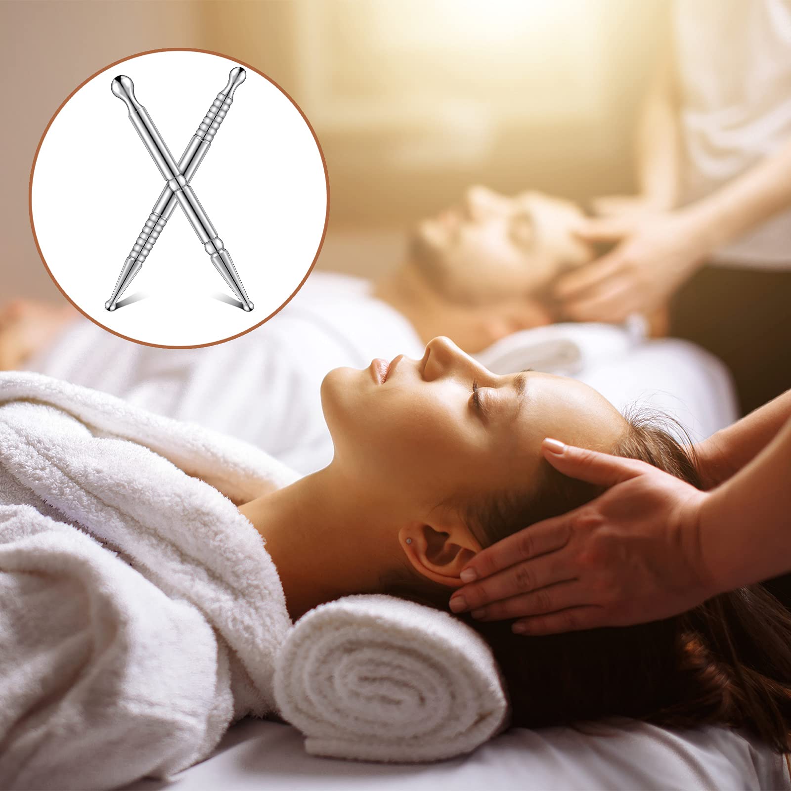 Nuanchu Stylo acupression double-tête sur le cou pour soulagement potentiel.