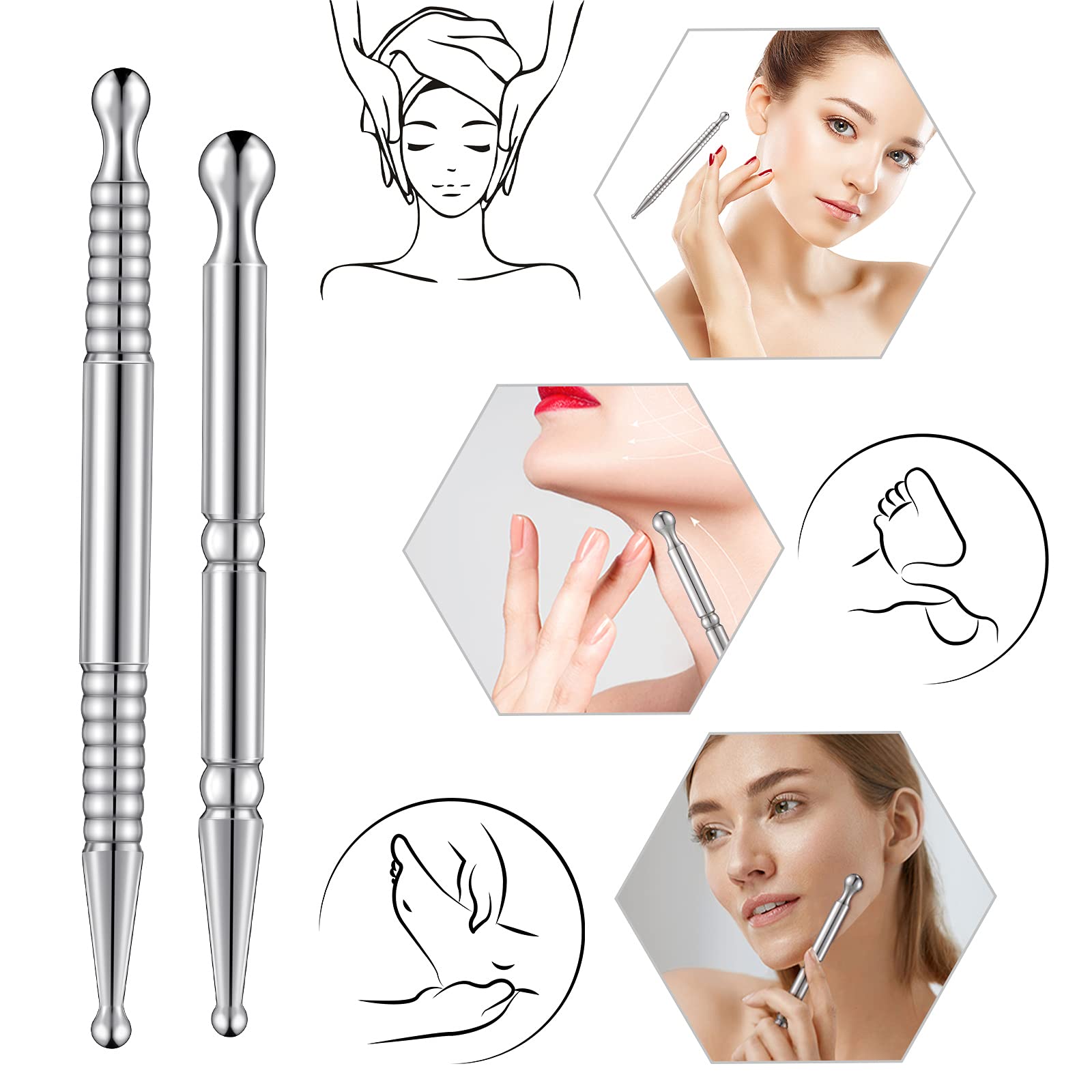 Nuanchu Stylo acupression double-tête jambes et pieds, massage ciblé.