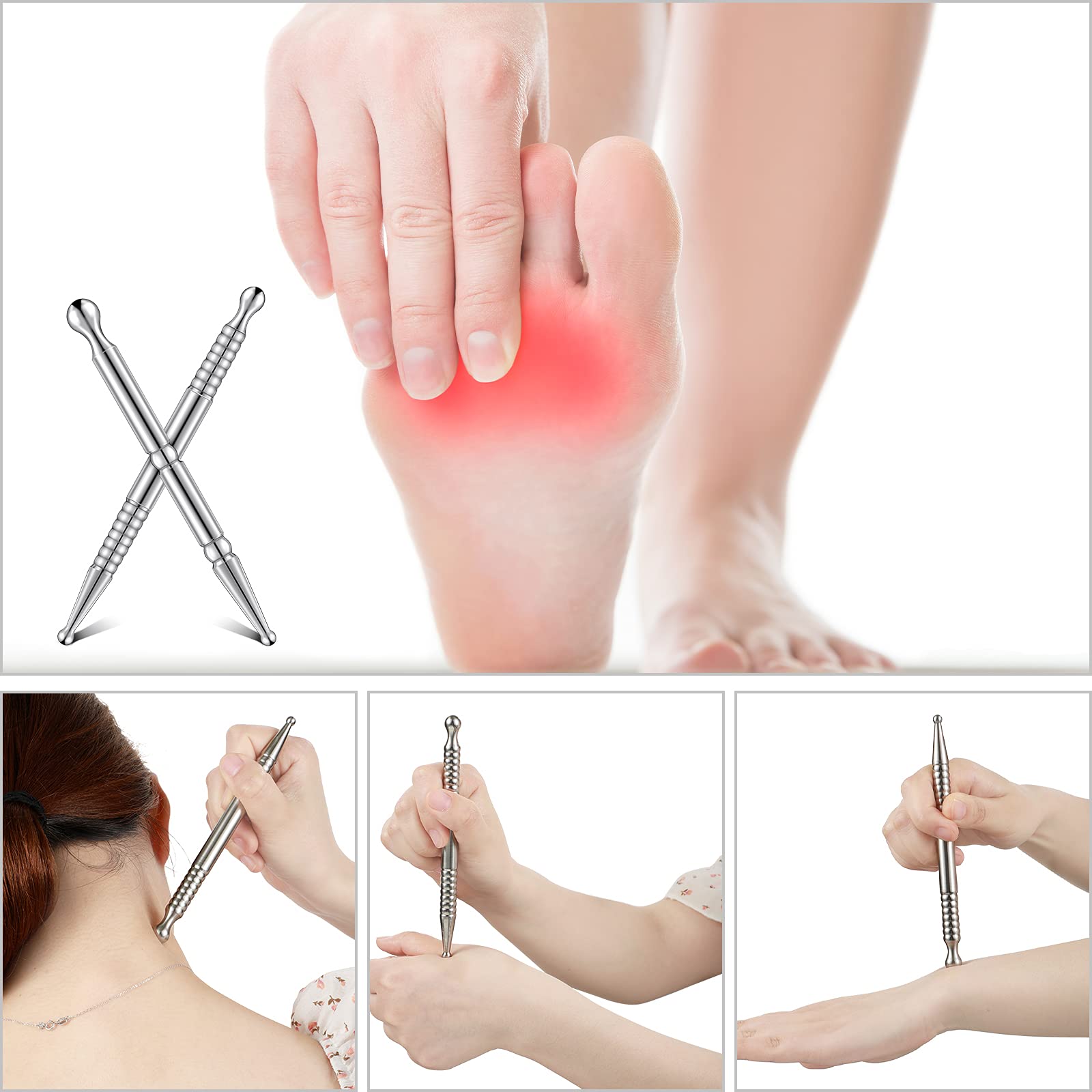 Nuanchu Stylo acupression double-tête relaxation rapide au quotidien.