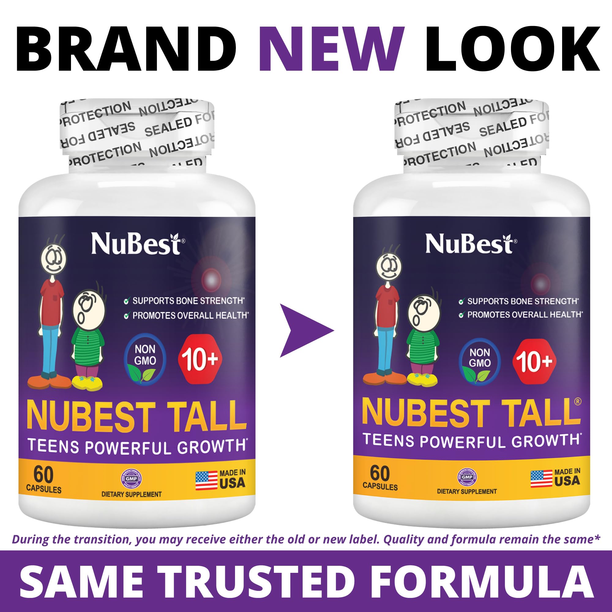 NuBest Tall 10+ gélules faciles à avaler.