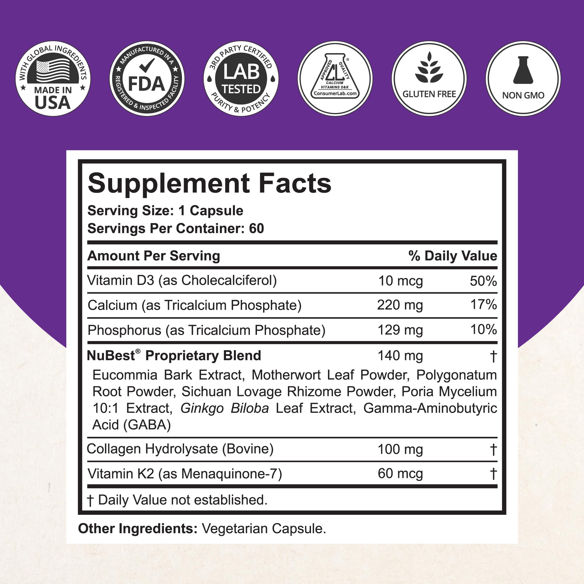 NuBest Tall 10+ mélange d'herbes pour soutien nutritionnel.