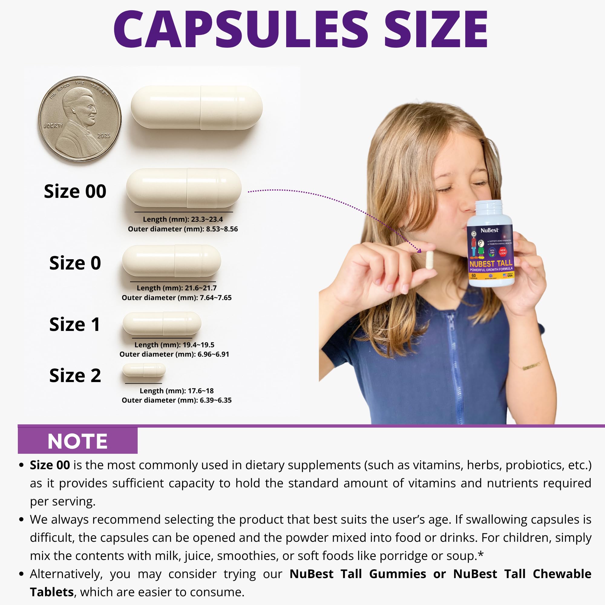 NuBest Tall: enfant prenant une capsule, routine quotidienne.