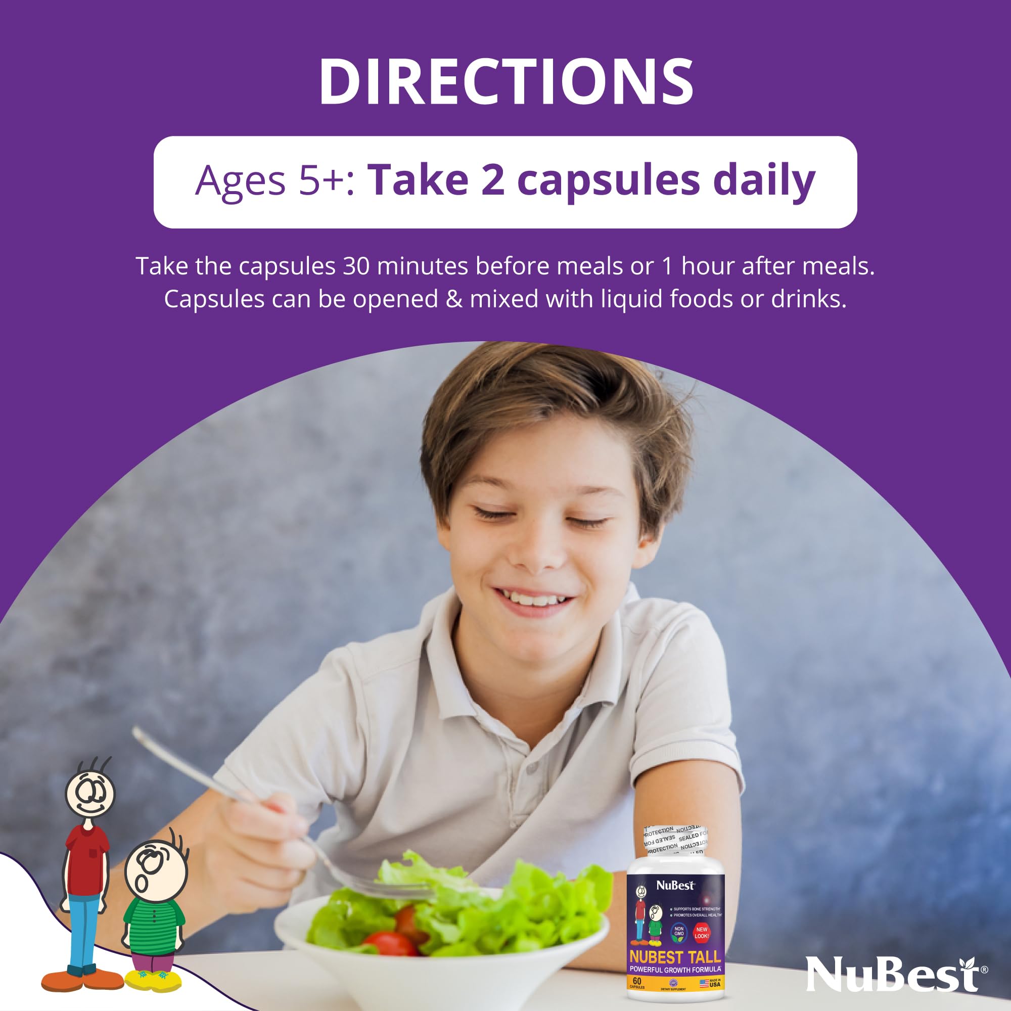 NuBest Tall: actifs GABA et Ginkgo Biloba pour la concentration potentielle.