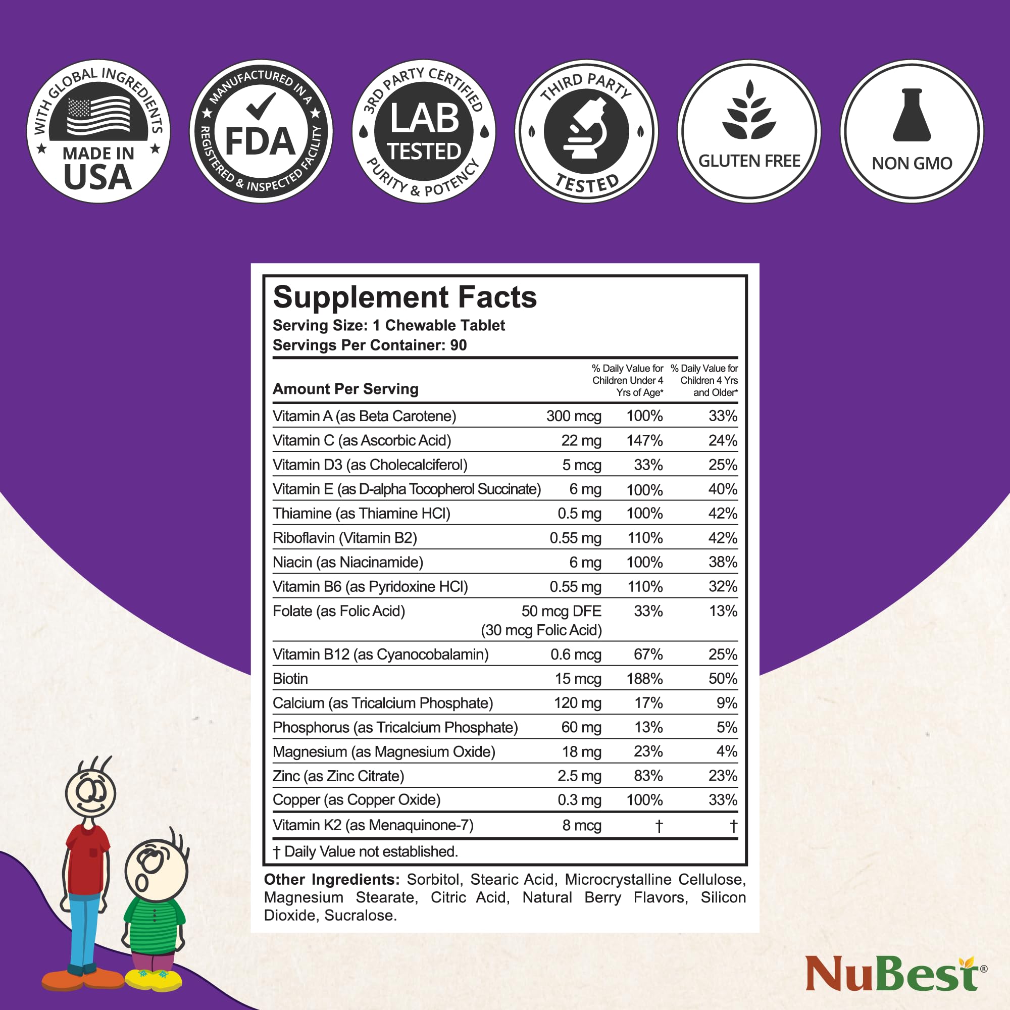 NuBest Tall Kids – sans sucre ajouté, option pratique pour l’école.