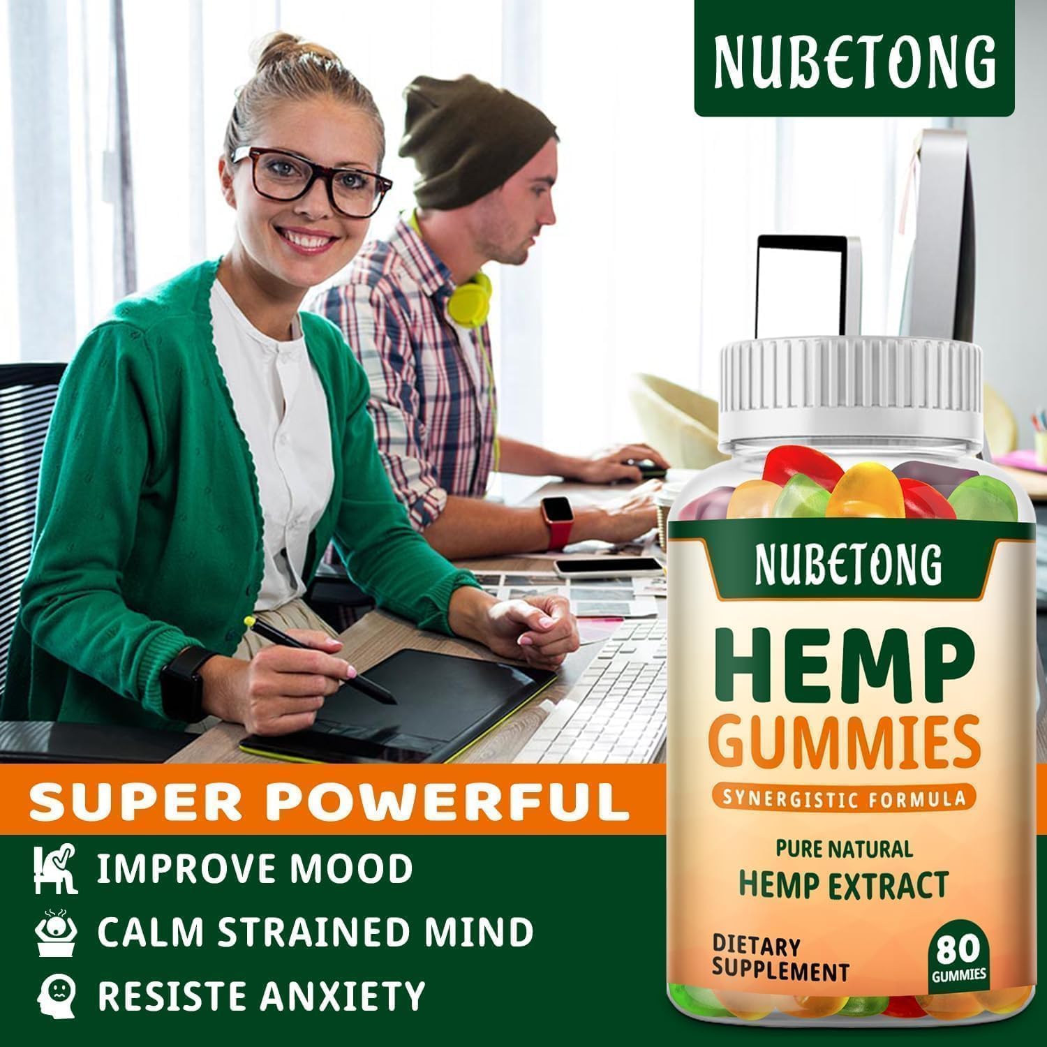 Gomme Nubetong saveur fruits tropicaux : plaisir fruité et arôme agréable.