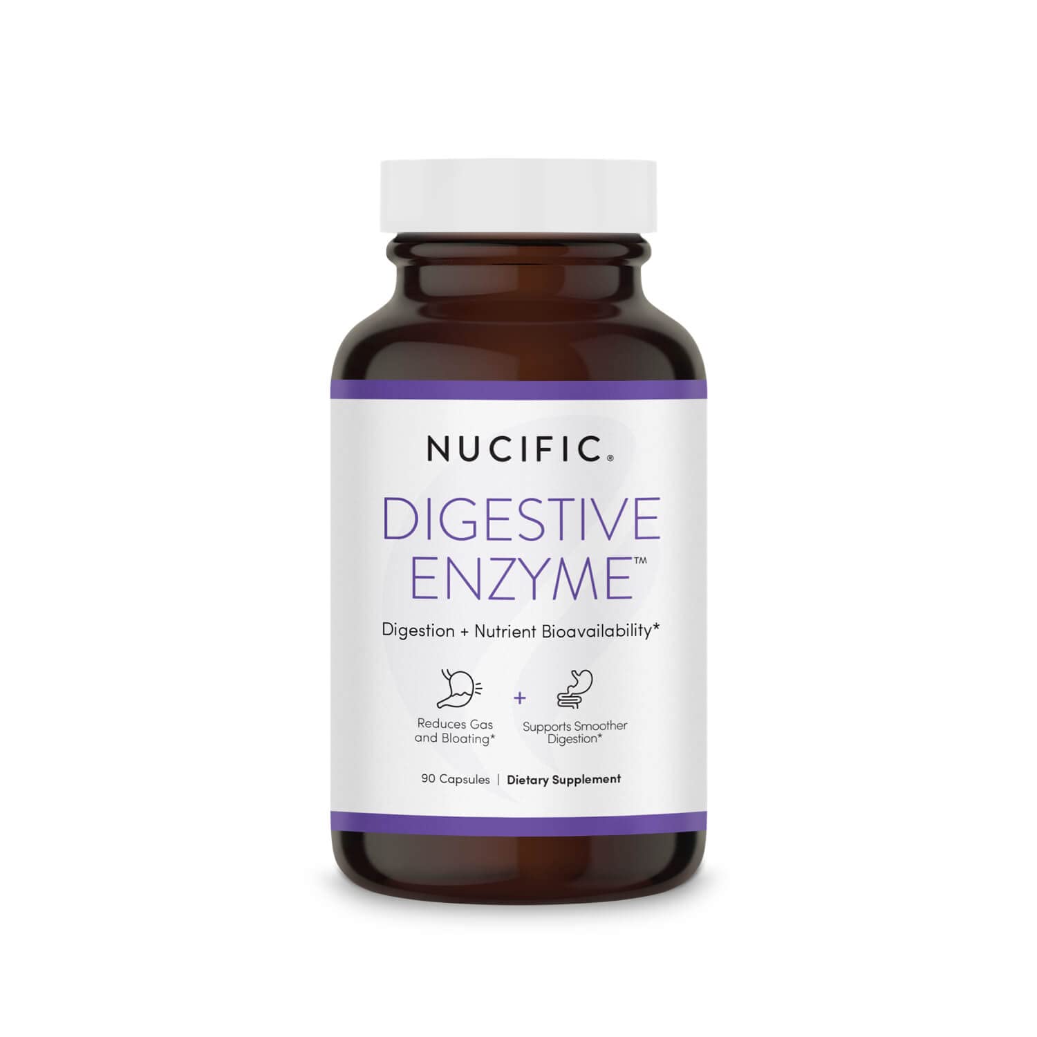 Nucific Digestive Enzyme: capsules dans la bouteille, soutien potentiel pour la digestion au quotidien.