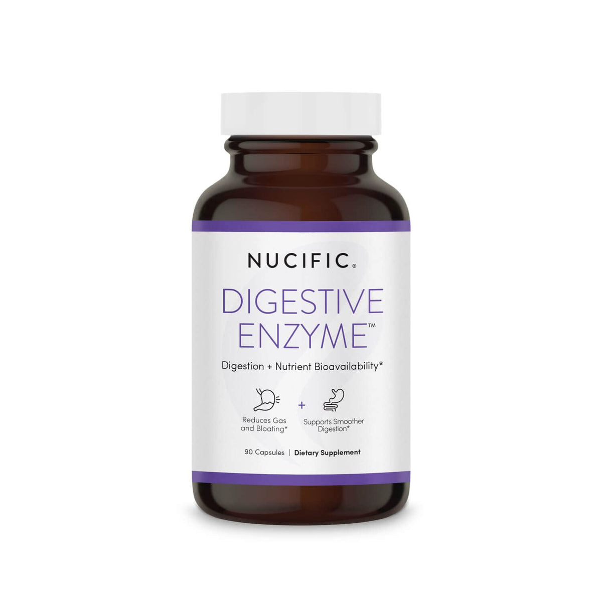 Nucific Digestive Enzyme: capsules dans la bouteille, soutien potentiel pour la digestion au quotidien.