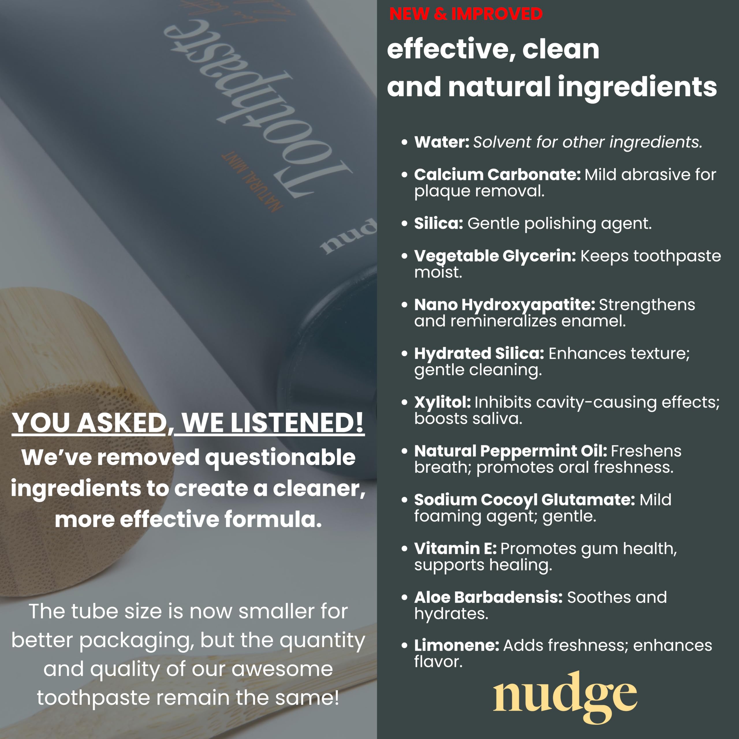 Nudge dentifrice douceur: brosse et pâte montrant une expérience de brossage fluide.