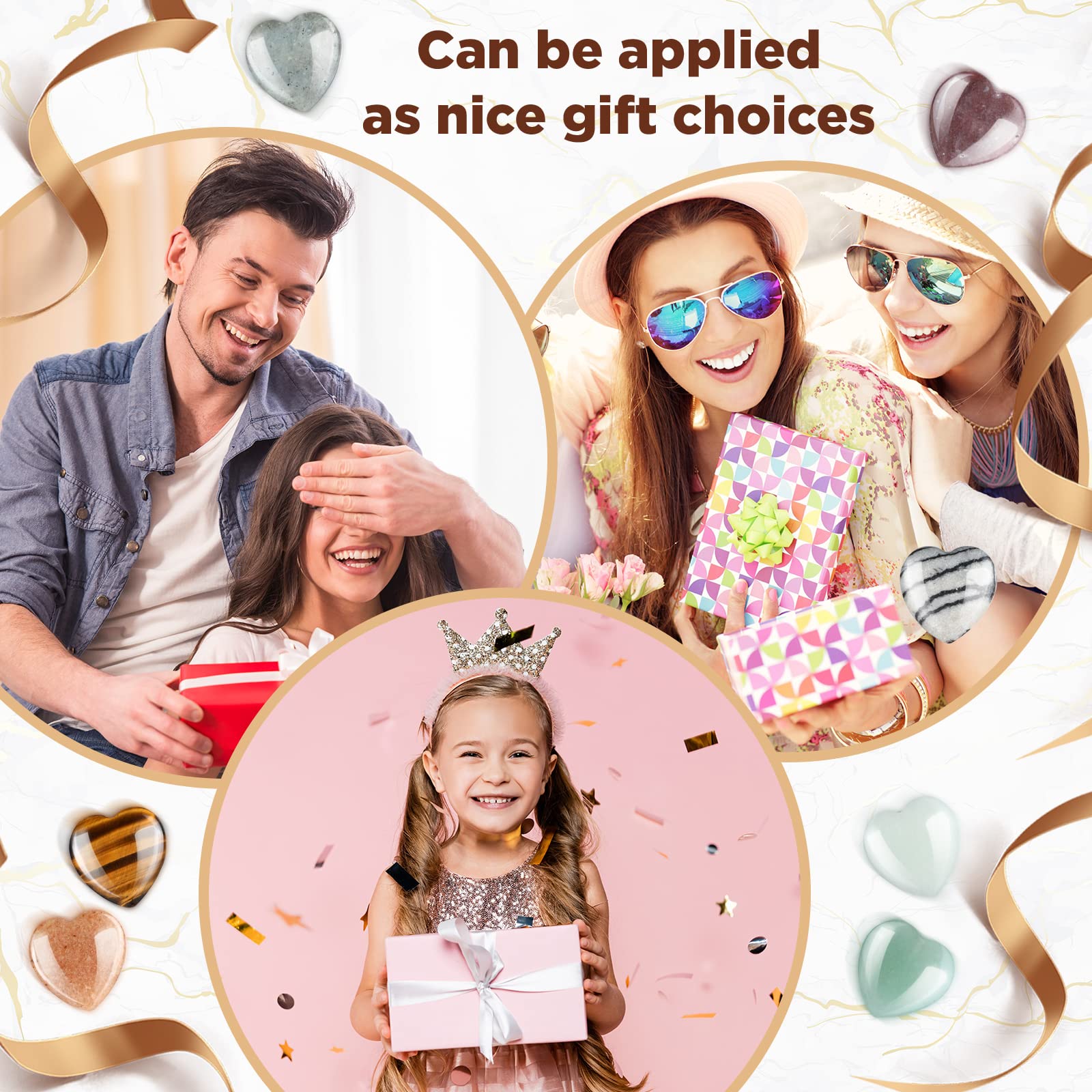 Nuenen pierres cœur sur bijoux, décor et personnalisation.